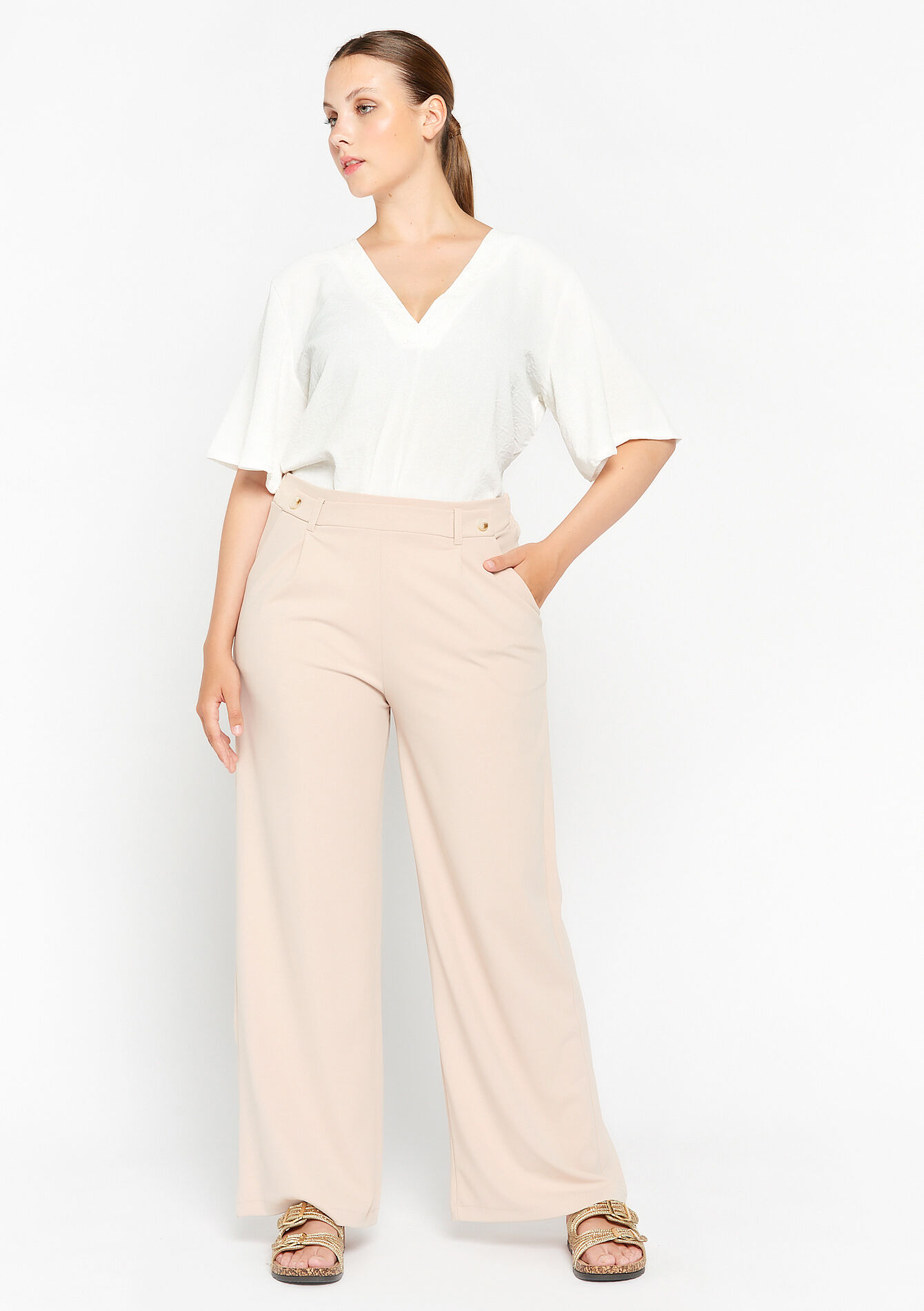 Wijde broek - LT BEIGE - 06600744_2527