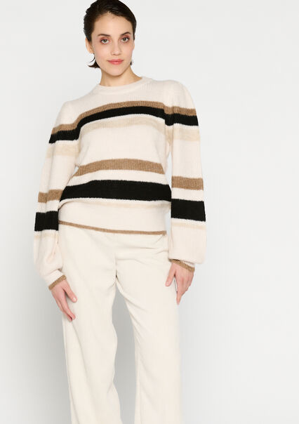 Striped pullover - ECRU PEACH - 04006155_2564