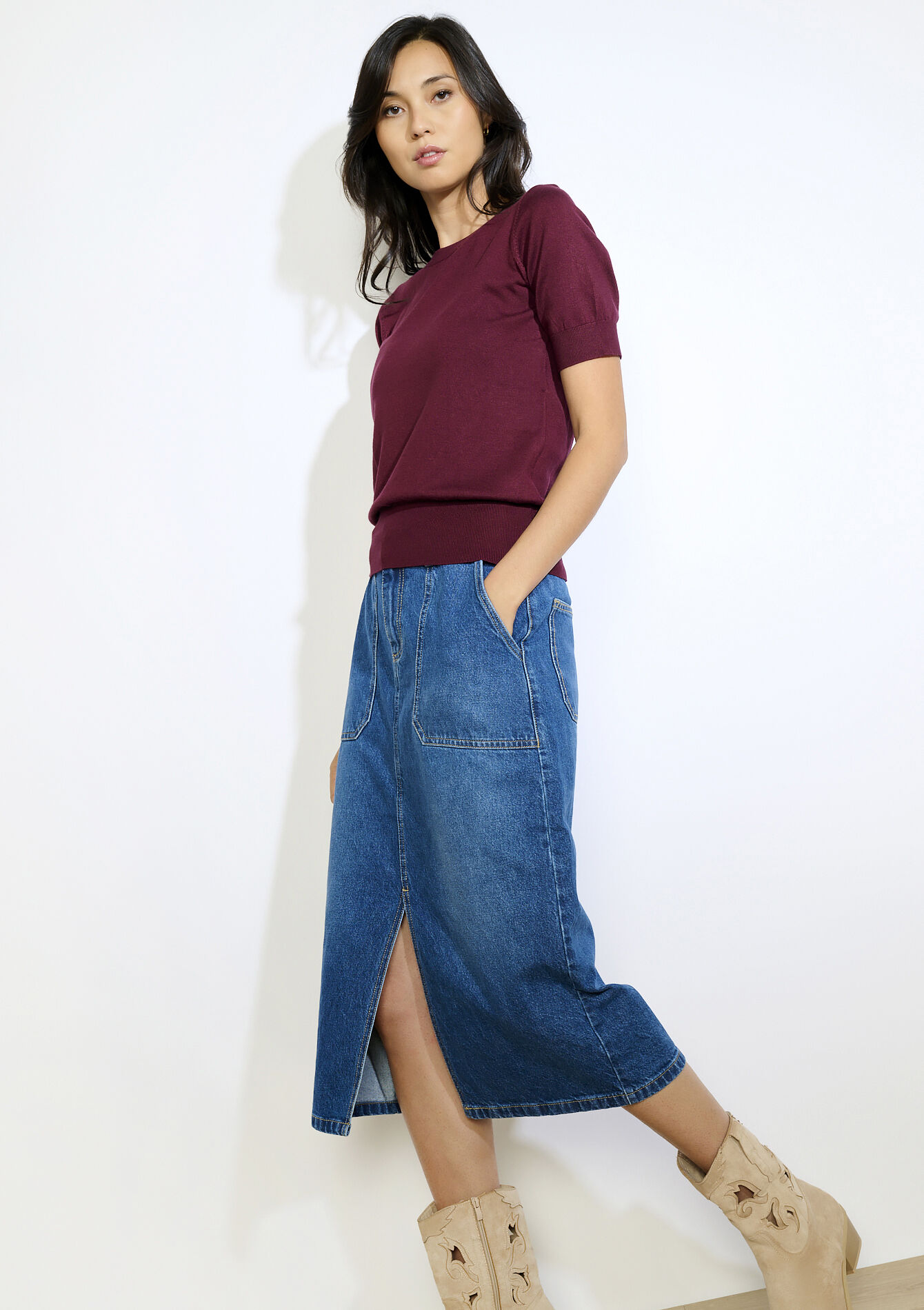 Geribbelde trui, Geribbelde trui - BORDEAU WINE - 04006902_1467