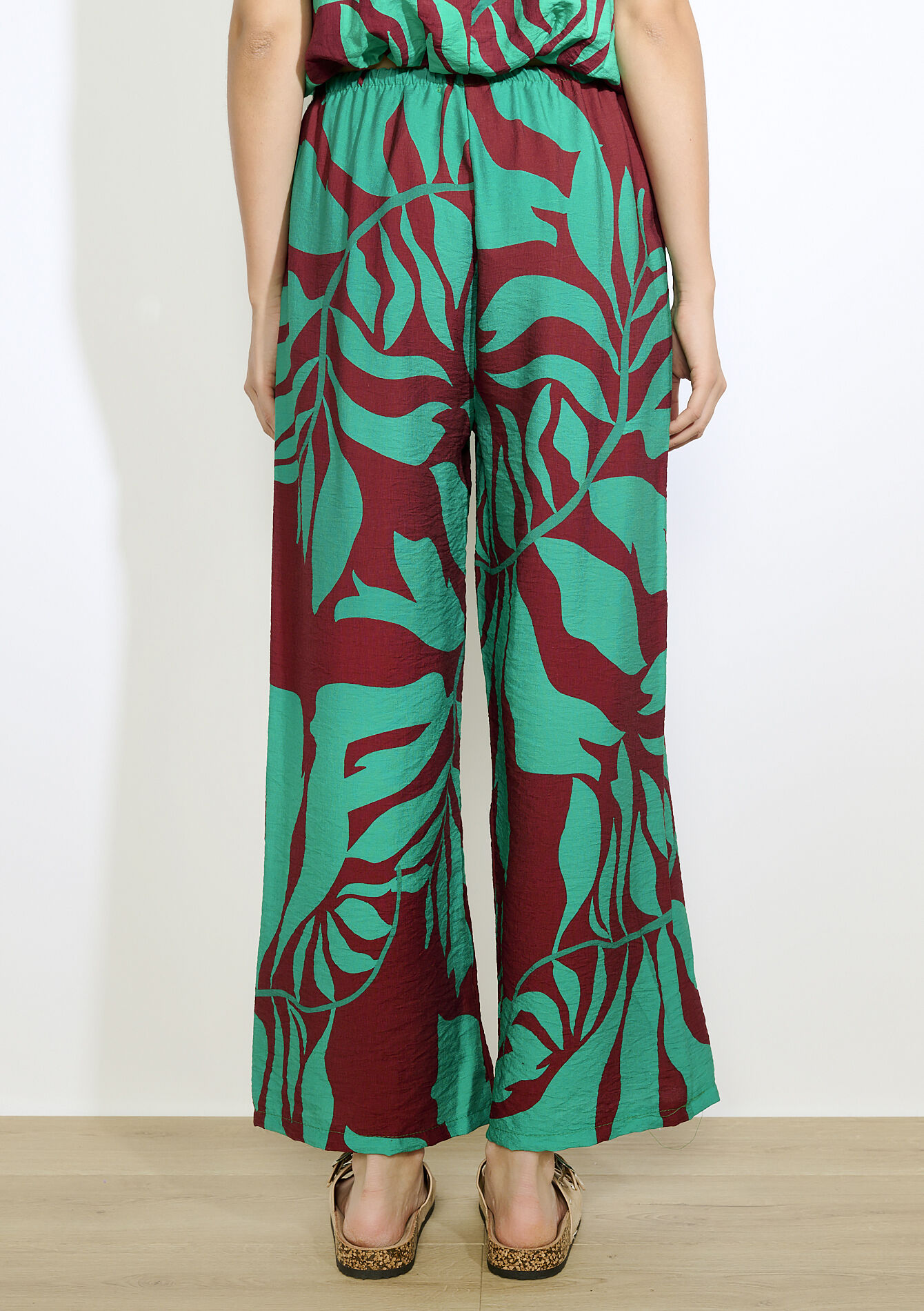 Pantalon ample imprimé - BROWN DARK CHOCOLATE - 06601024_3720