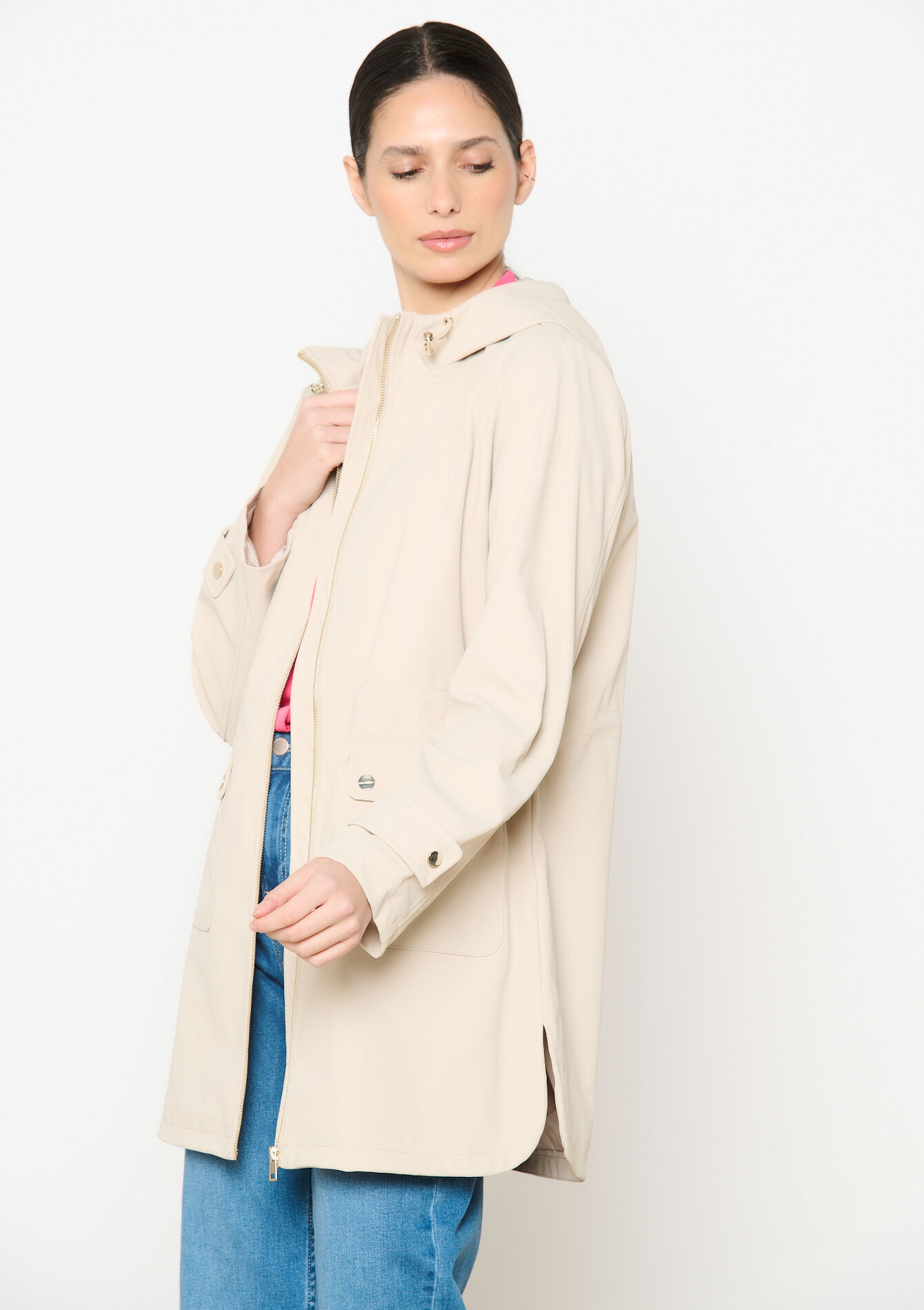 Lange gecoate parka, Lange gecoate parka - LT BEIGE - 23000724_2527