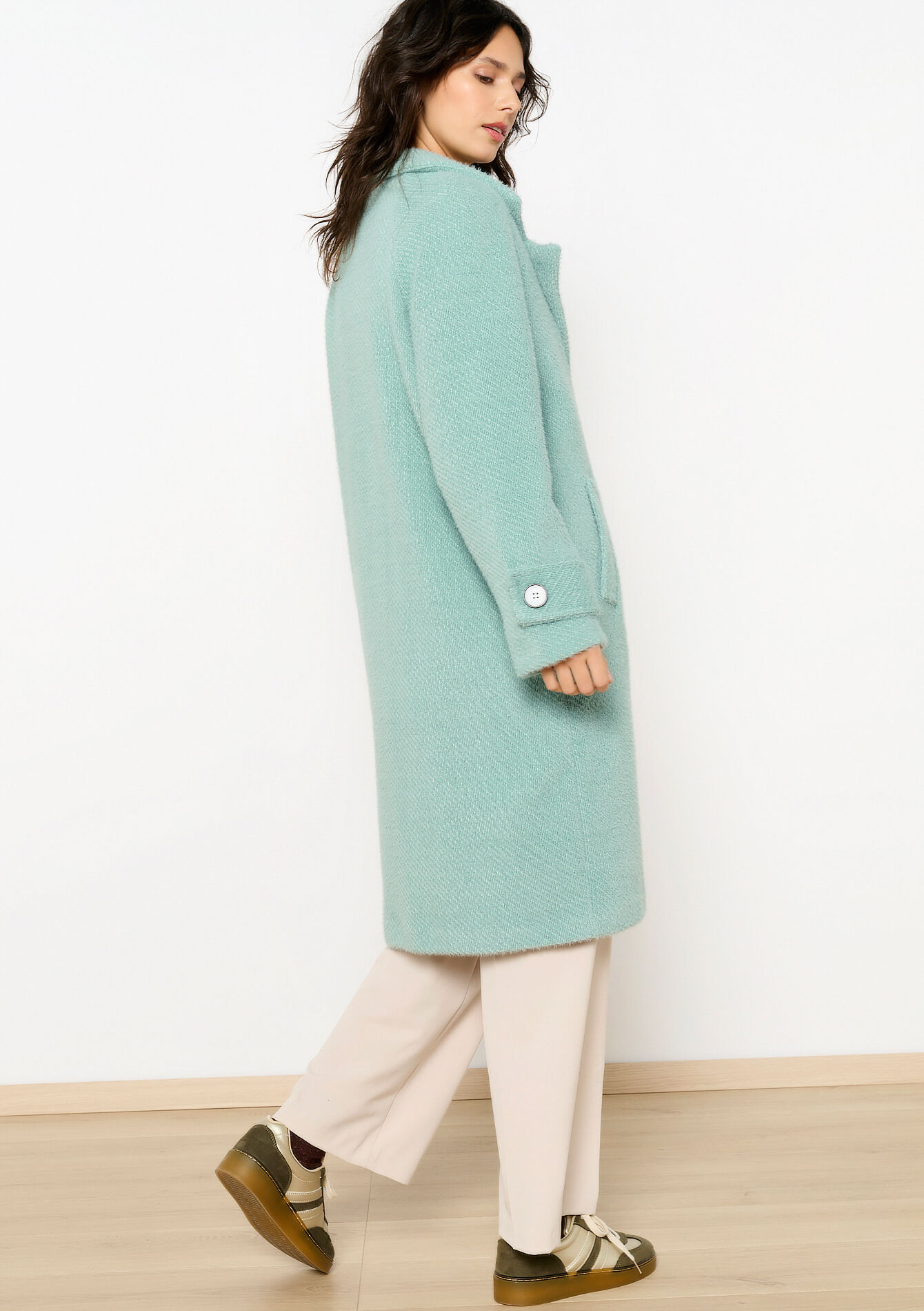 Harige jas - LIGHT GREEN PASTEL - 1120299