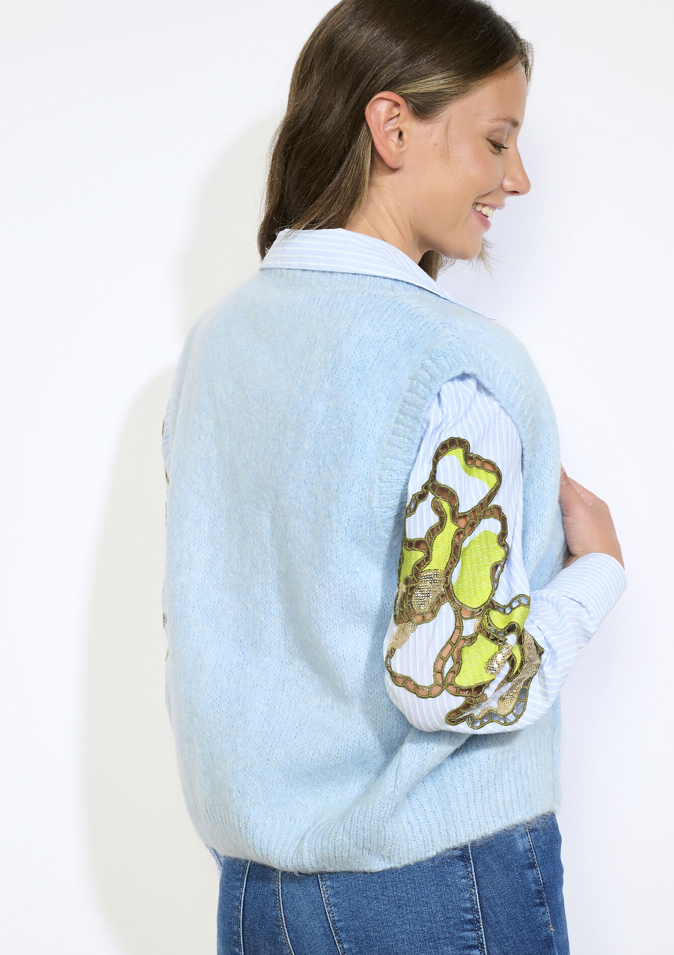 Gilet sans manches zippé - LT BLUE - 04101340_2519