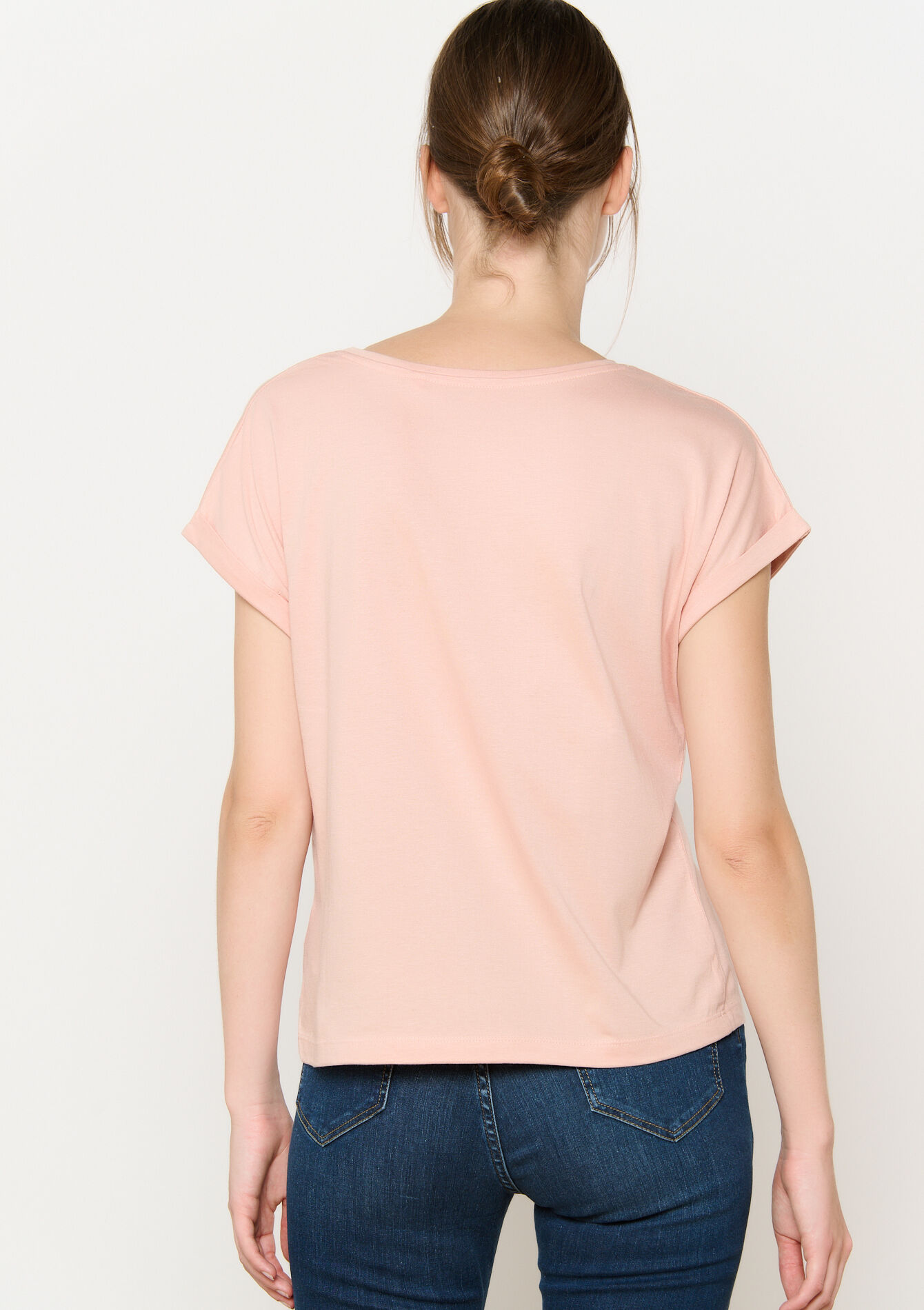T-shirt met korte mouwen, T-shirt met korte mouwen - NUDE PINK - 02301582_1301