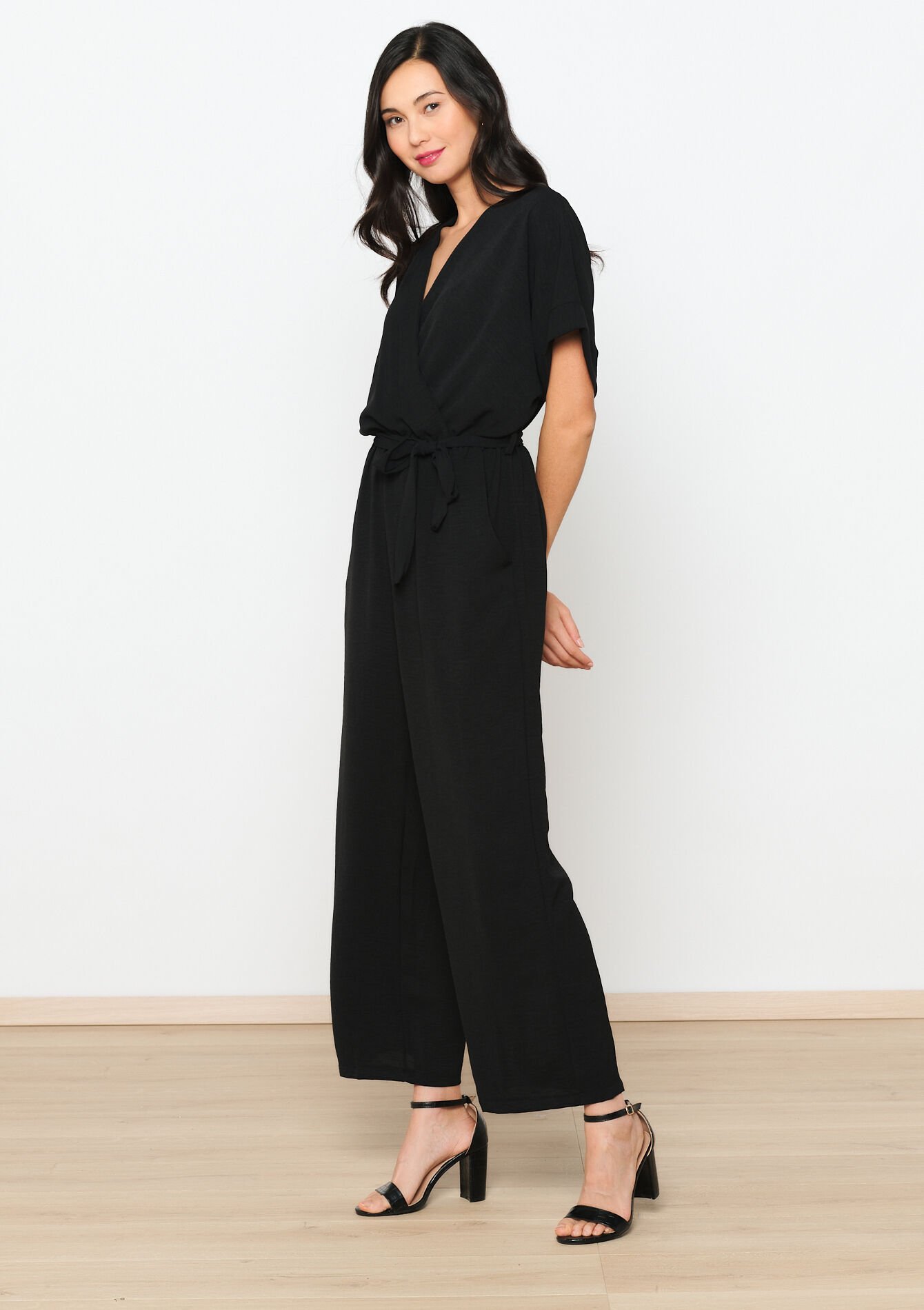 Vloeiende jumpsuit met ceintuur, Vloeiende jumpsuit met ceintuur, , back