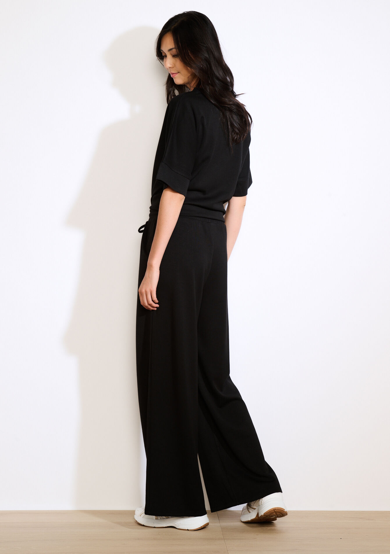Pantalon large en jersey, Pantalon large en jersey - BLACK - 15100384_1119