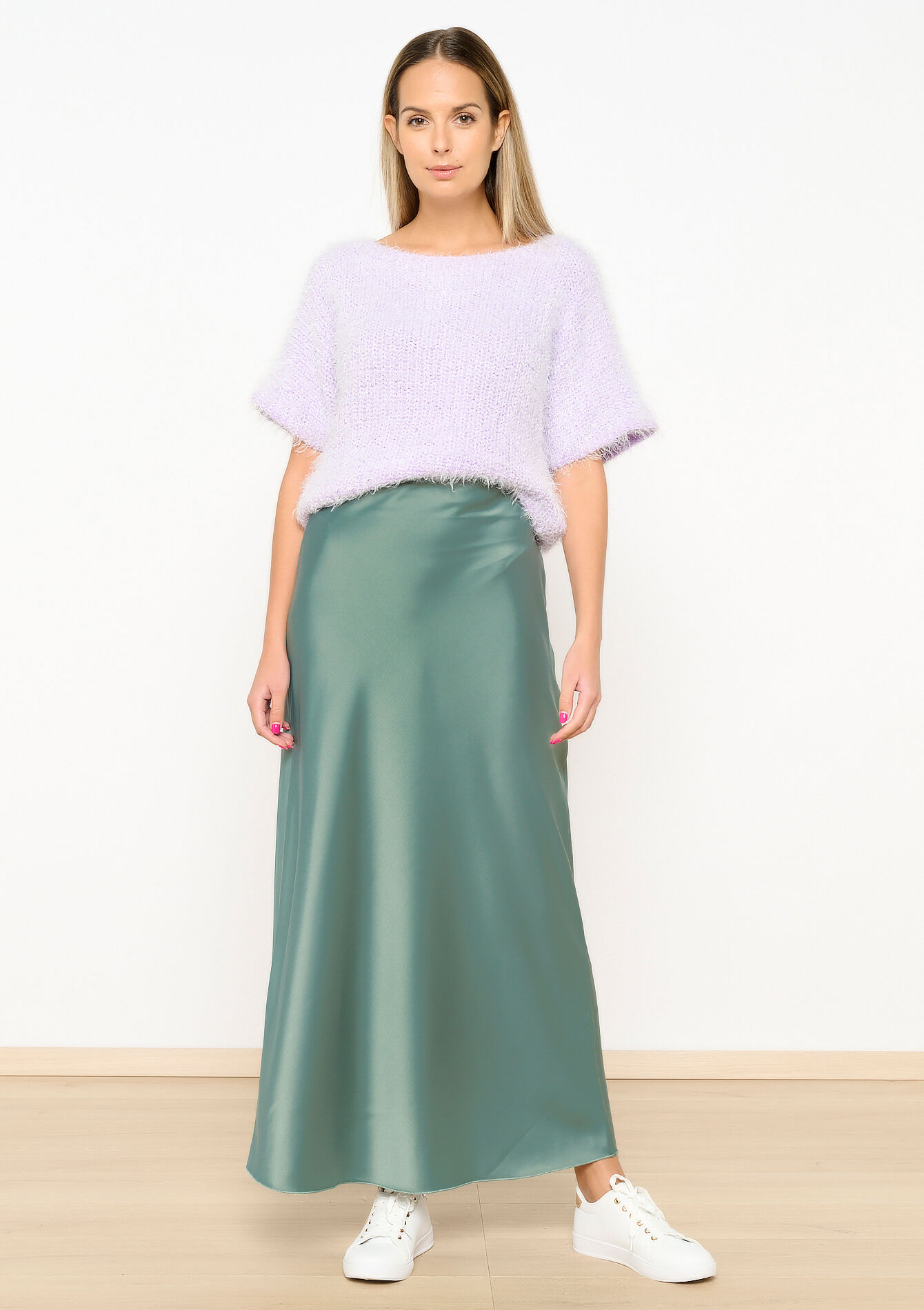 Satijnen maxirok, Satijnen maxirok - KHAKI FADED - 07101210_4326