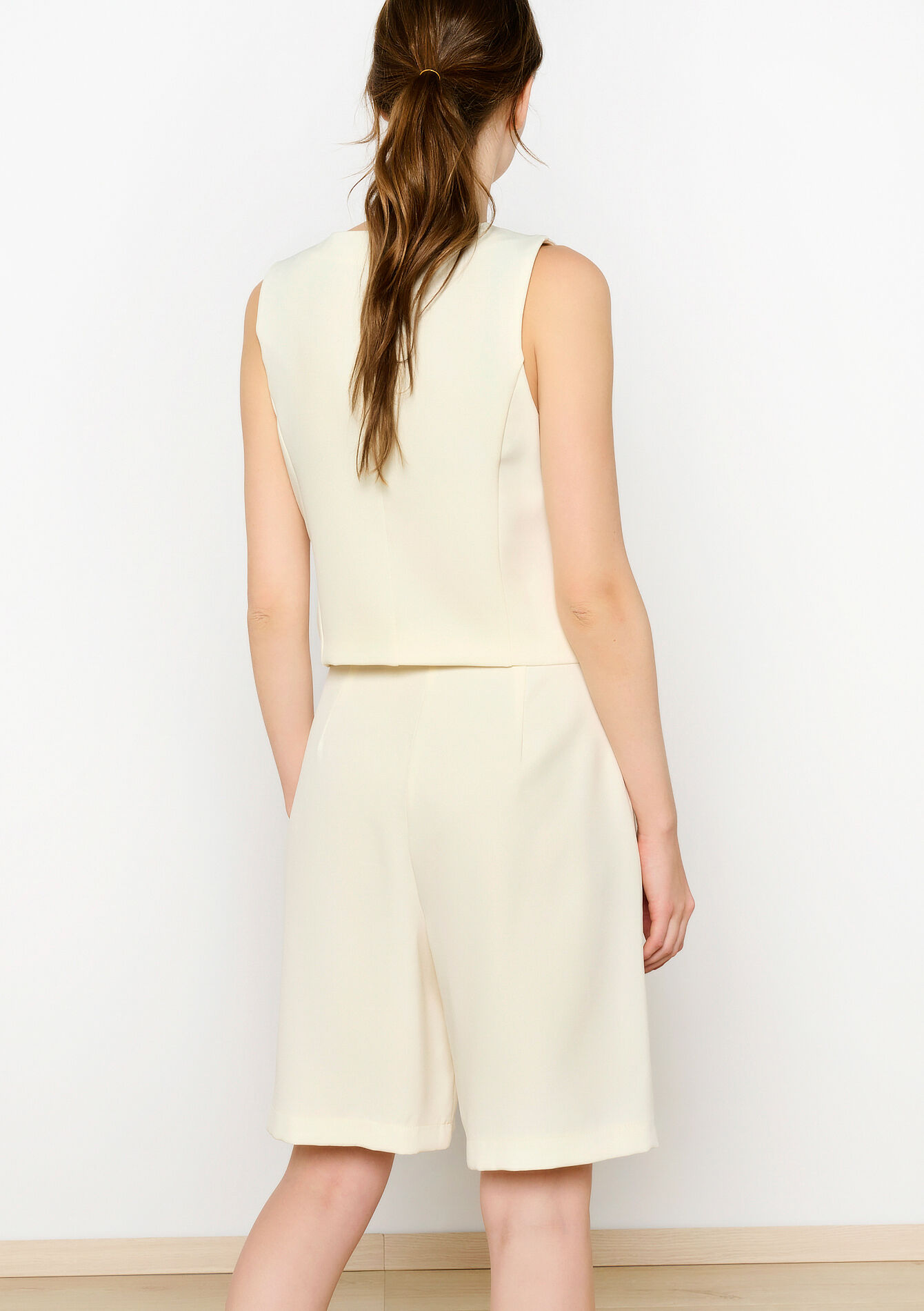 Waistcoat with buttons, Waistcoat with buttons - VANILLA WHITE - 09001422_1013