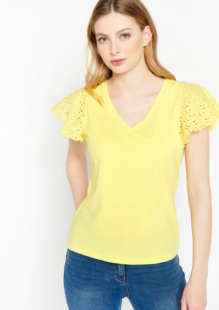 T-shirt avec broderie anglaise - YELLOW SUNNY - 02301245_2530