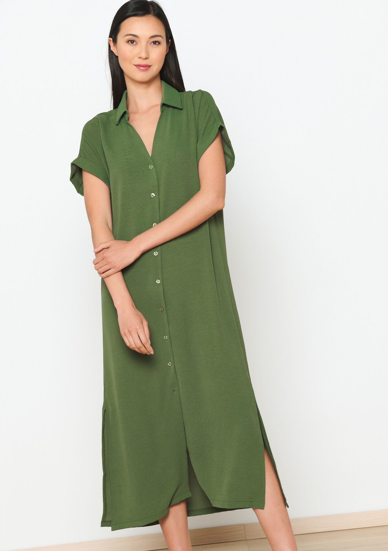 Robe chemise mi-longue - KHAKI MED - 1106700