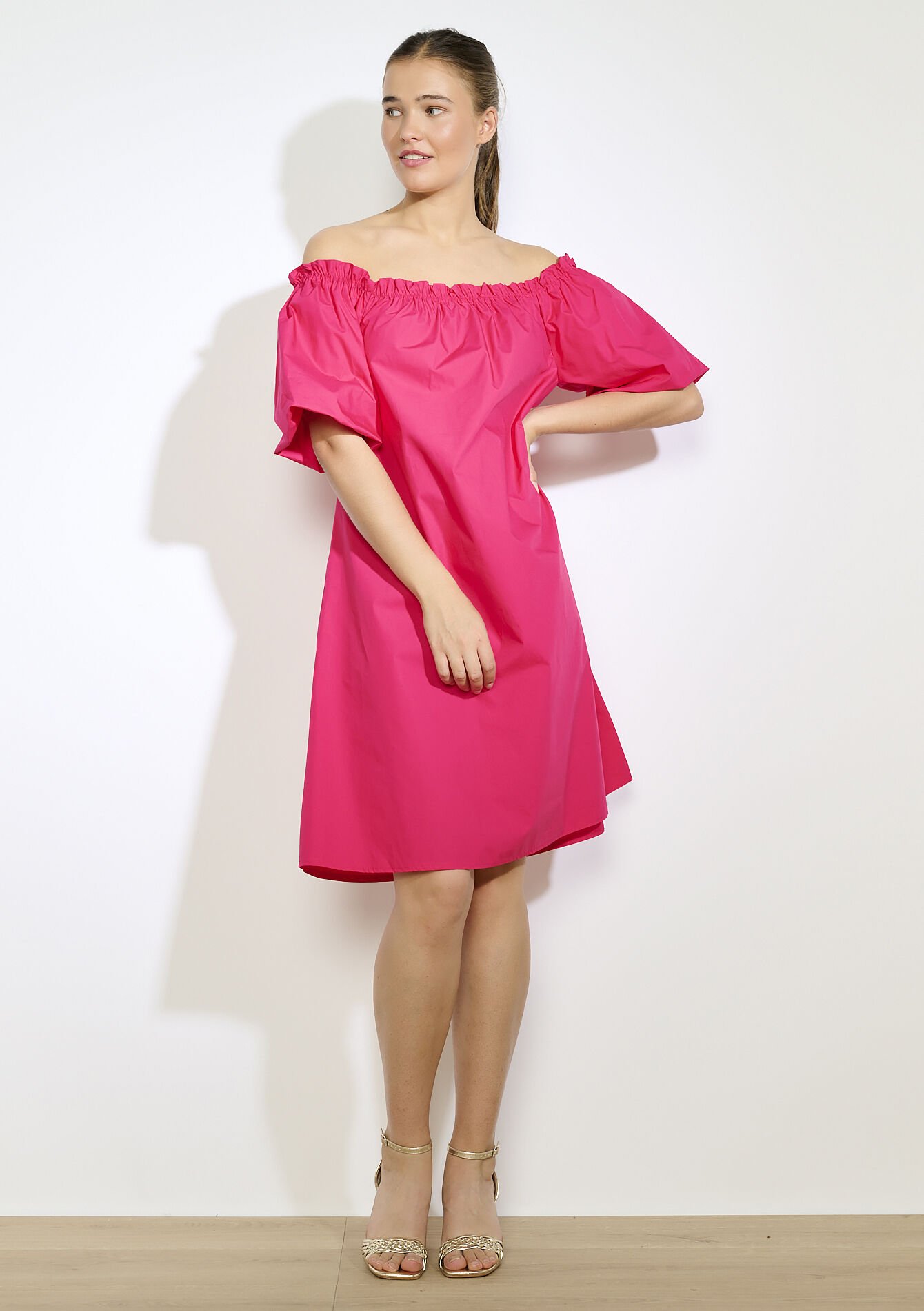 Robe épaules dénudées, Robe épaules dénudées - FUCHSIA - 08104207_5626