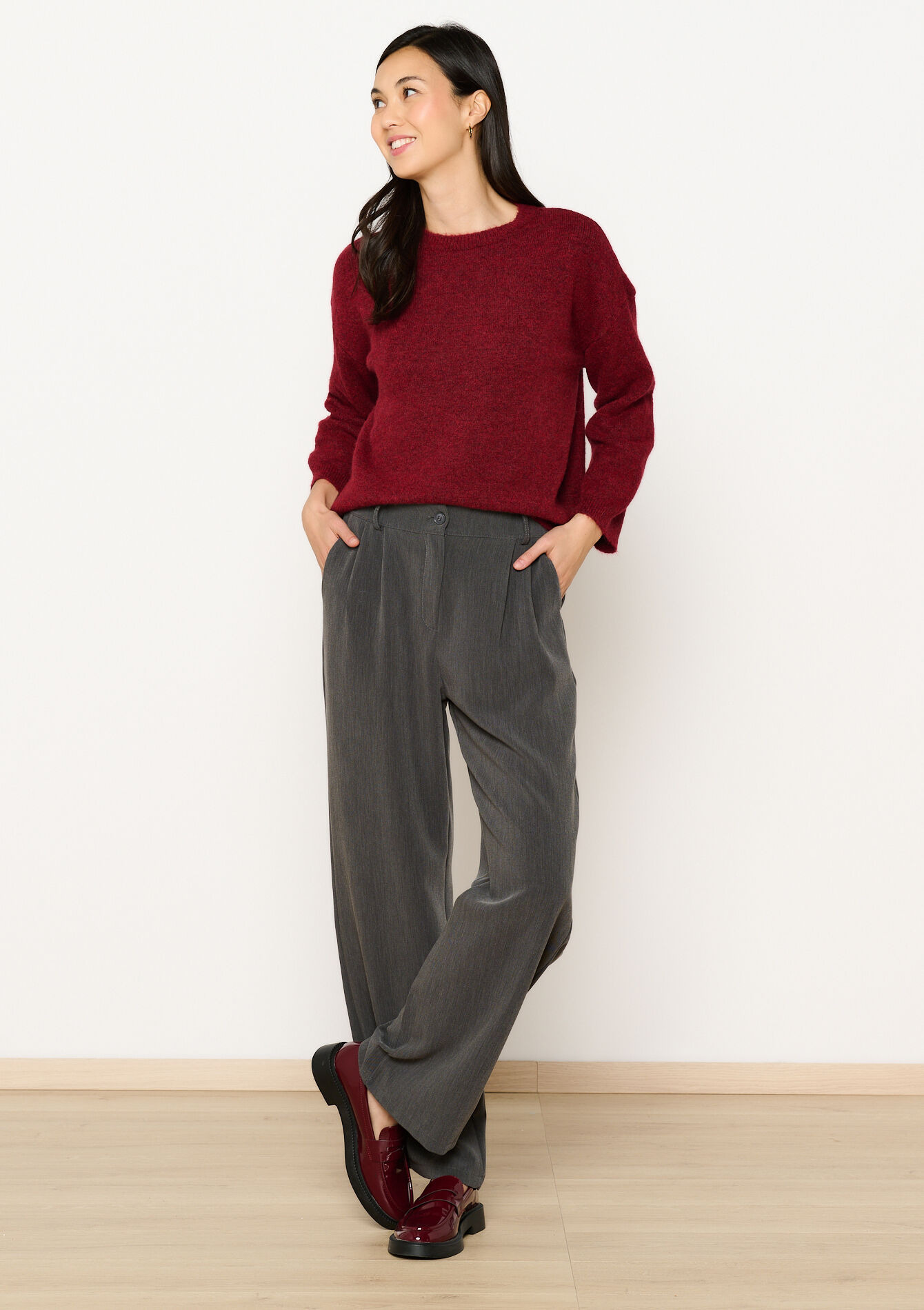 Sweater with drooping sleeves, Sweater with drooping sleeves - BORDEAUX - 04006775_1423