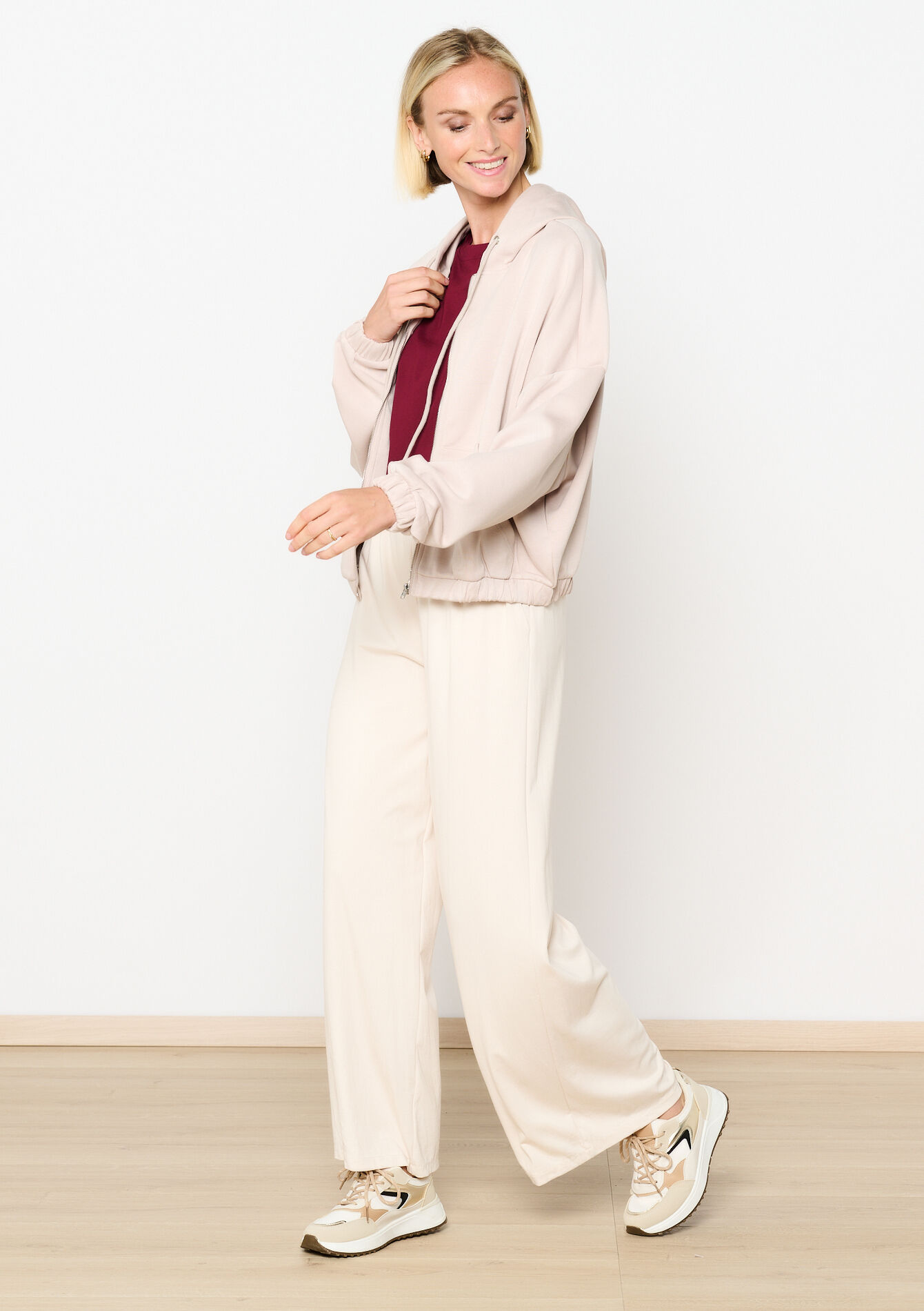 Hoodie met rits en capuchon, Hoodie met rits en capuchon - LIGHT TAUPE - 15100291_1020