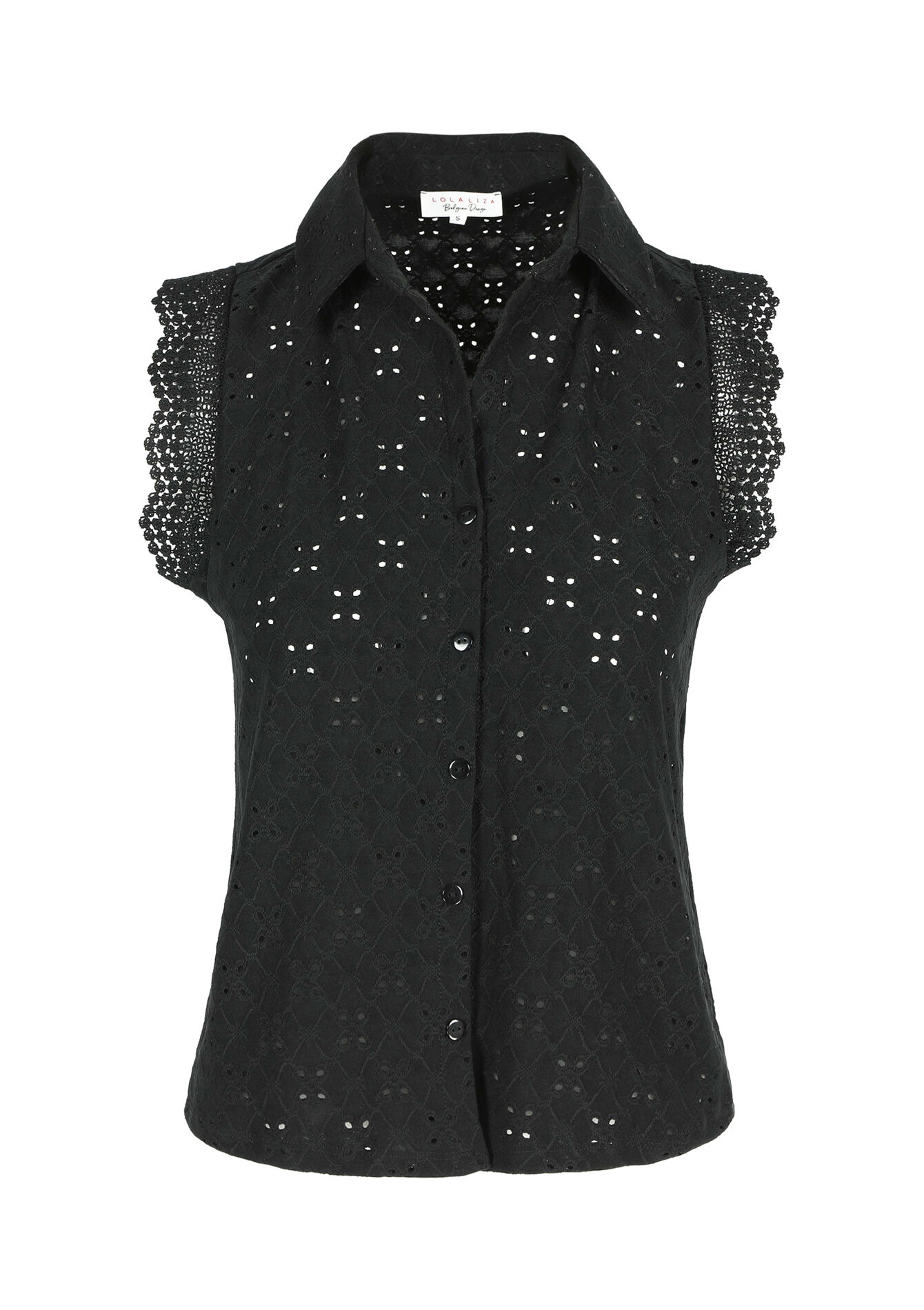 Kanten top, Kanten top - BLACK - 02200435_1119