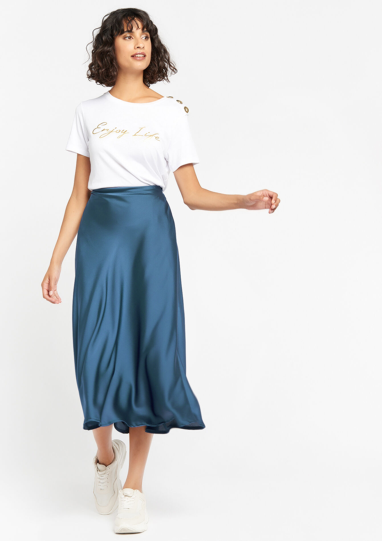jupe midi satin