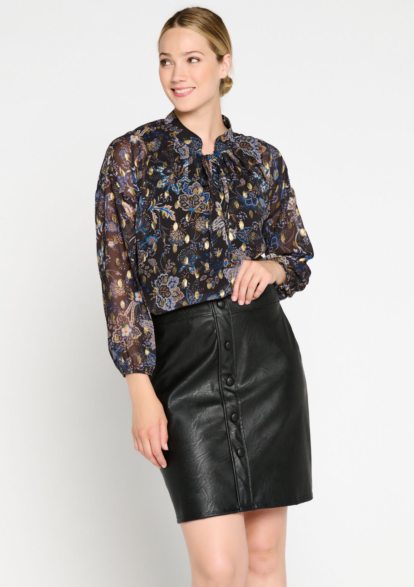 Jupe courte en similicuir, Jupe courte en similicuir - BLACK - 07101118_1119