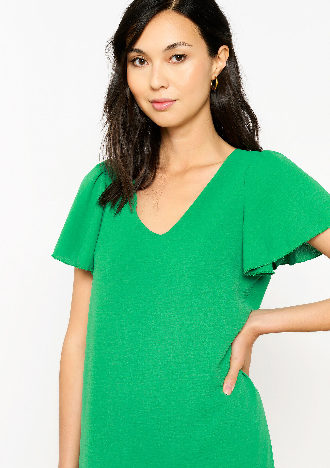 Rechte jurk met vlindermouwen, Rechte jurk met vlindermouwen - GREEN APPLE - 1105590