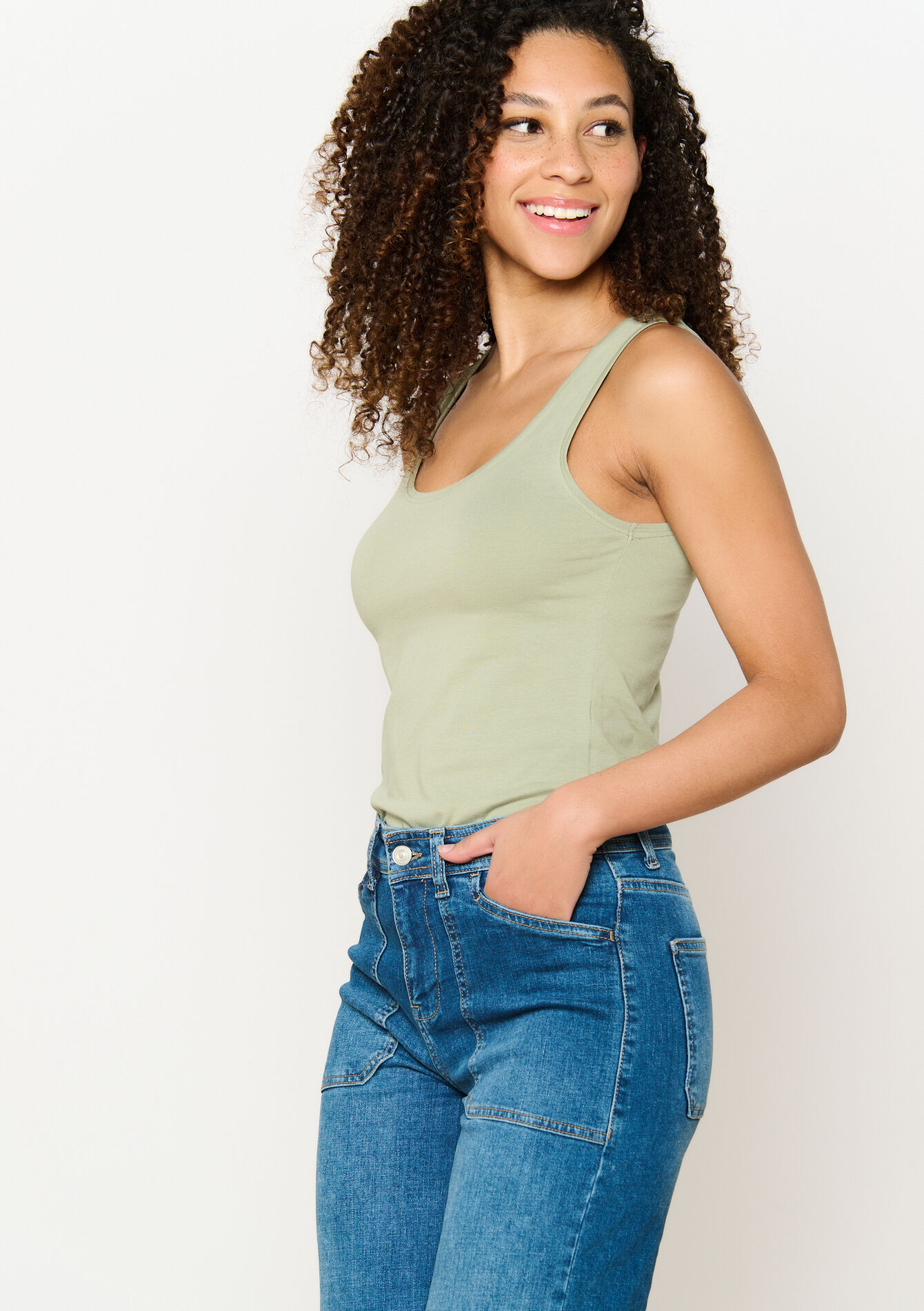 Basic top - KHAKI FADED - 02200453_4326