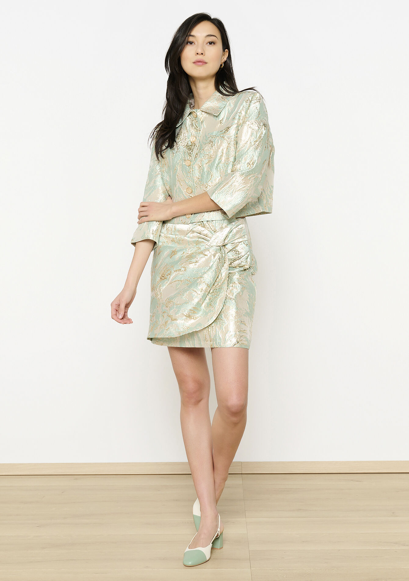 Elegante getextureerde jas, Elegante getextureerde jas - MINT GREEN - 09101032_1723