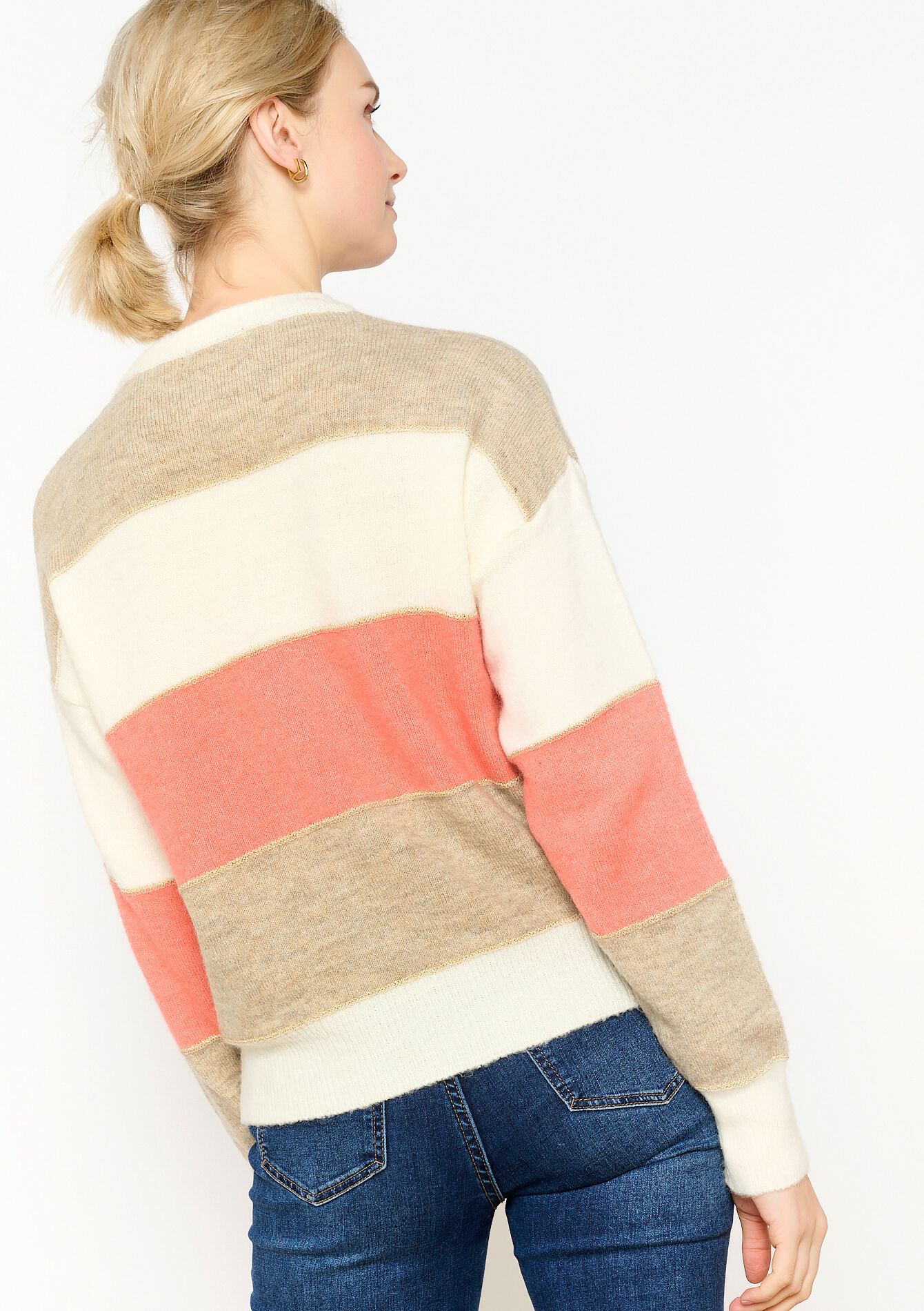 Pullover with colourlock, Pullover with colourlock - VANILLA WHITE - 04006445_1013