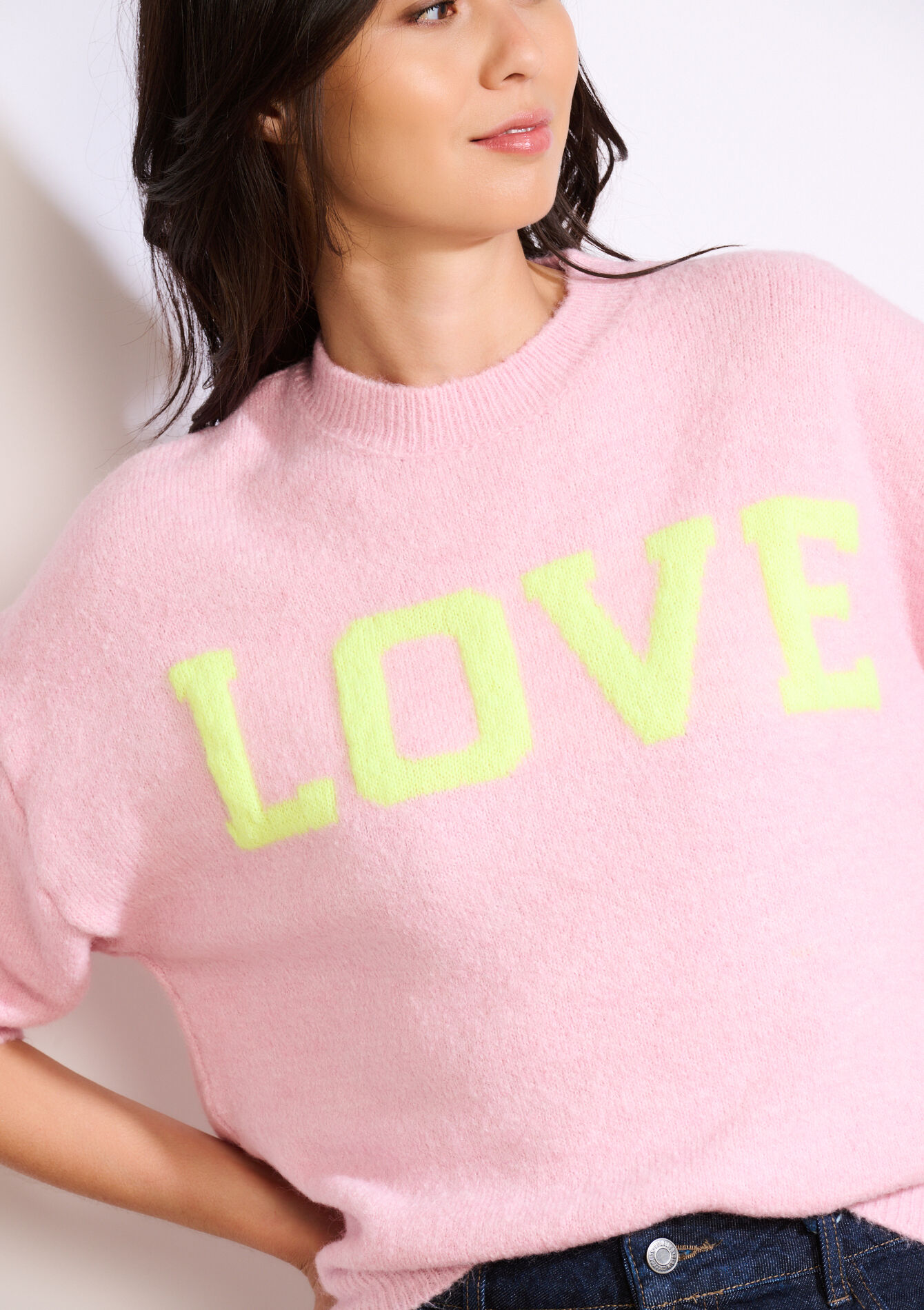 Trui met opschrift - COSMETIC PINK - 04007000_5733