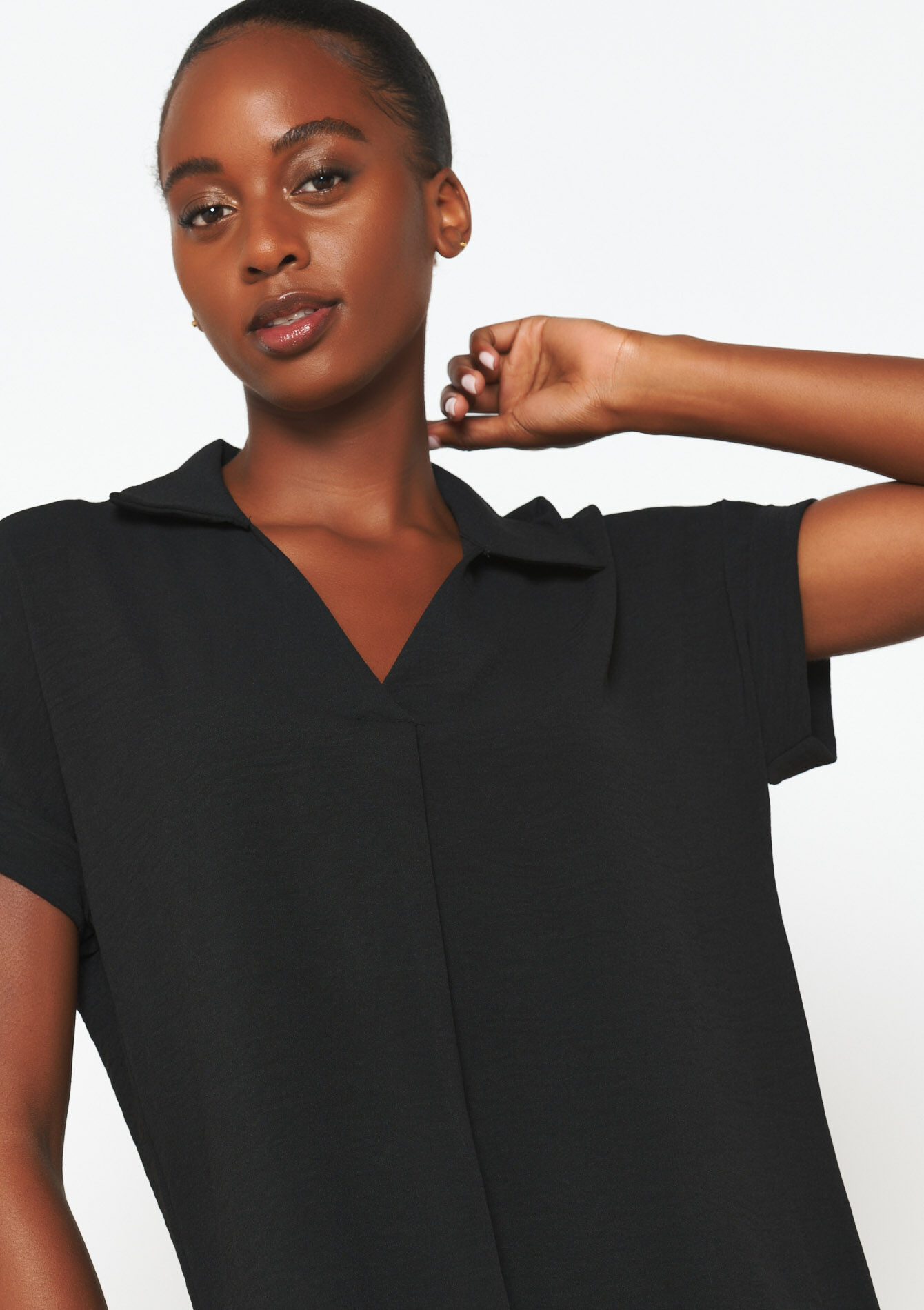 Rechte polo-jurk - BLACK - 08103836_1119