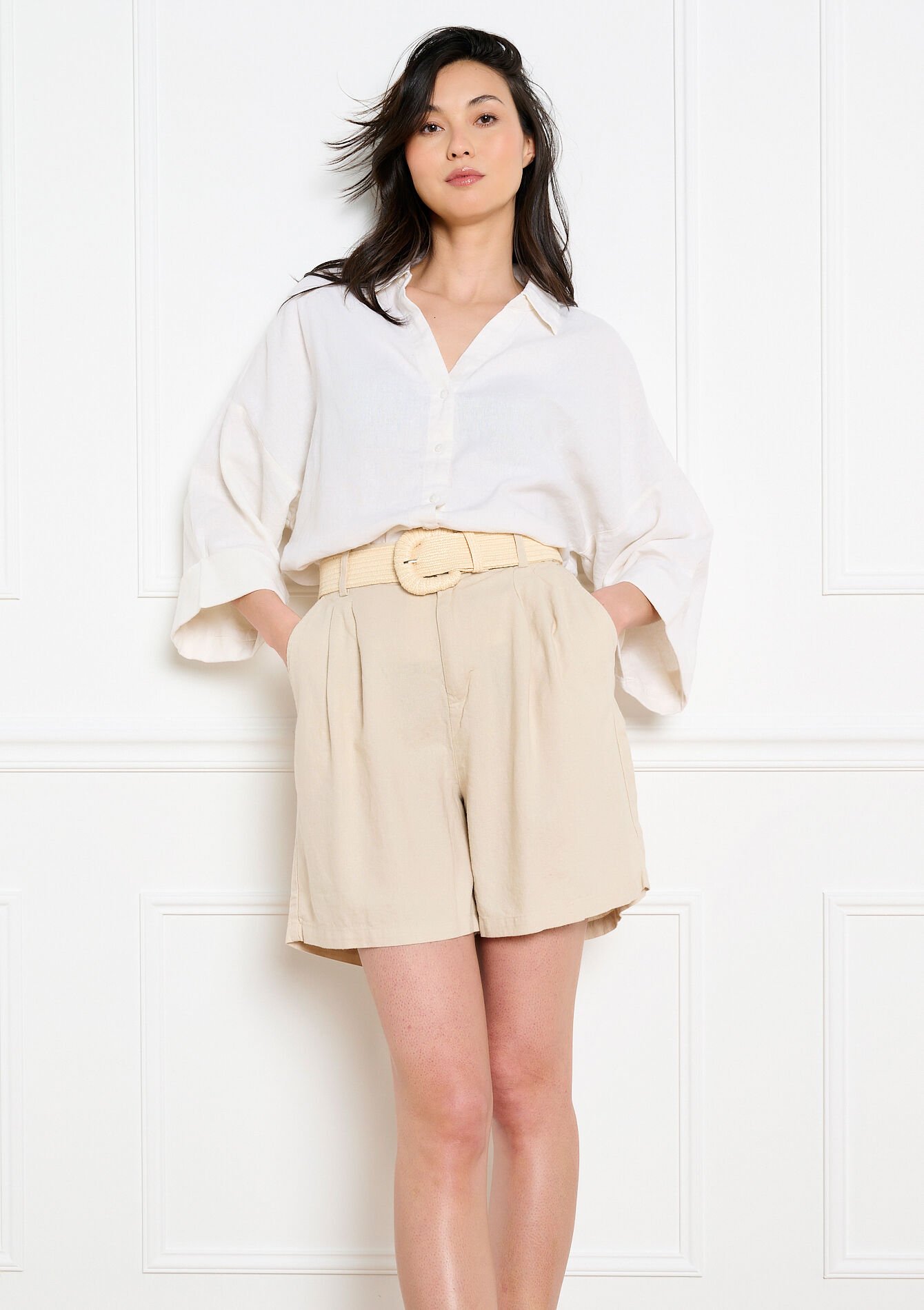 Short fluide ceinturé, Short fluide ceinturé, , hi-res