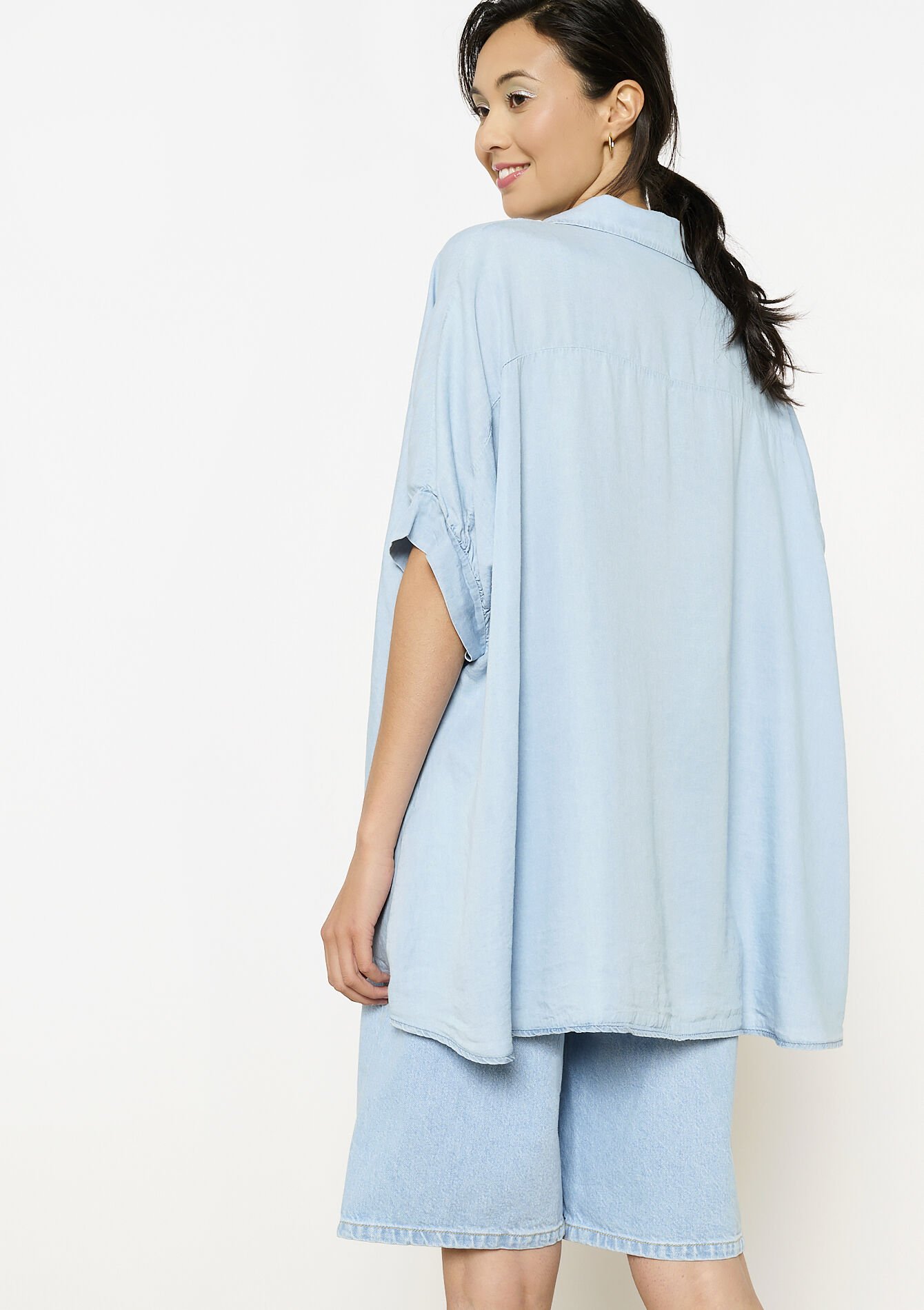 Light denim shirt, Light denim shirt - BLUE BLEACHED - 05702878_0502