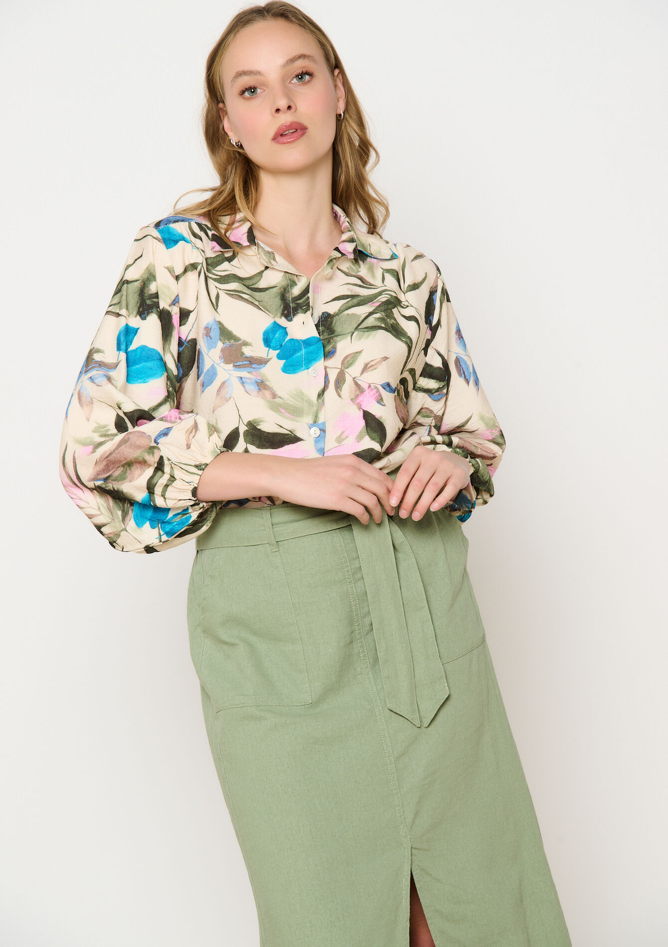 Hemd met bloemenprint, Hemd met bloemenprint - VANILLA WHITE - 05702784_1013