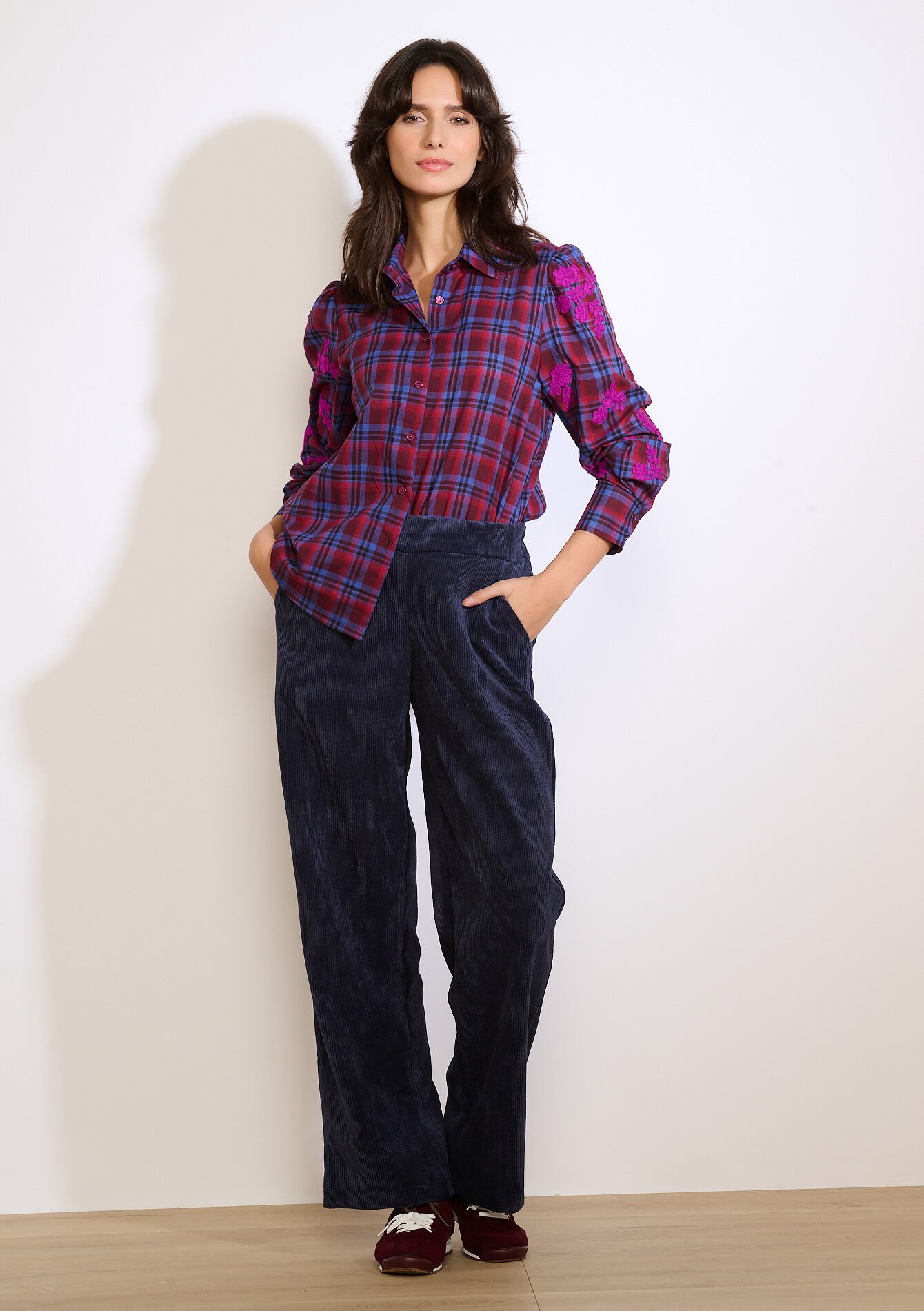 Corduroy broek met rechte snit, Corduroy broek met rechte snit - NAVY BASIC - 06601082_2723