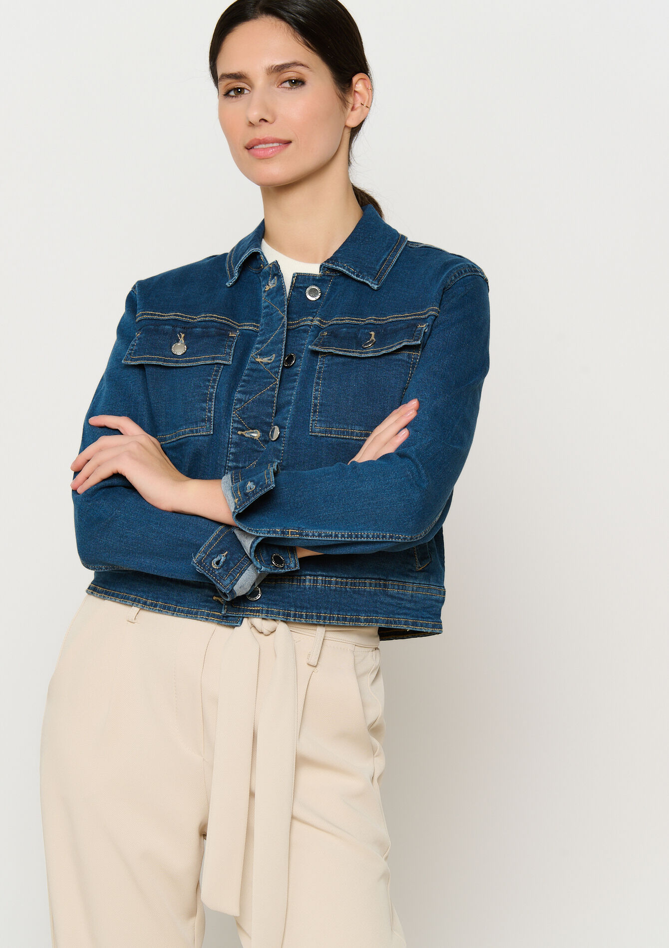 Denim jacket, Denim jacket - MEDIUM BLUE - 09100982_0500