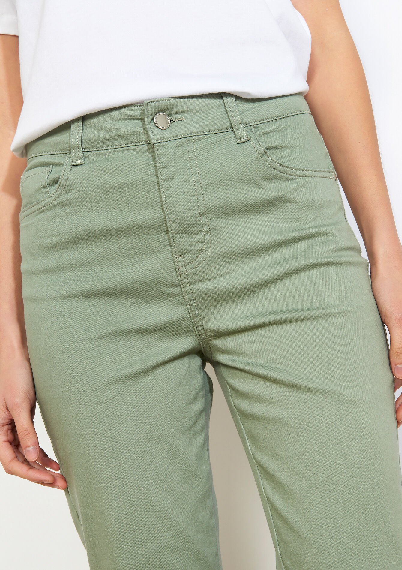 Slim enkellange broek - KHAKI FADED - 06004656_4326