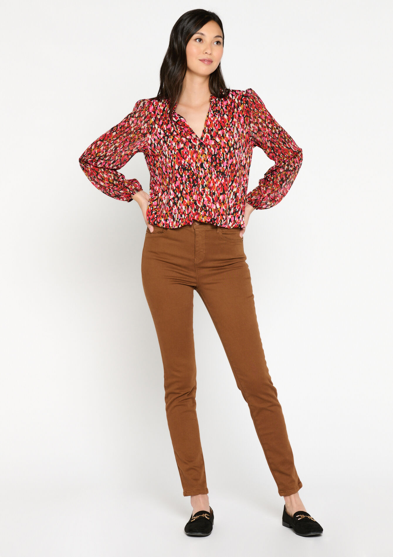 Multiple size slim broek - CARAMEL - 06004420_1953