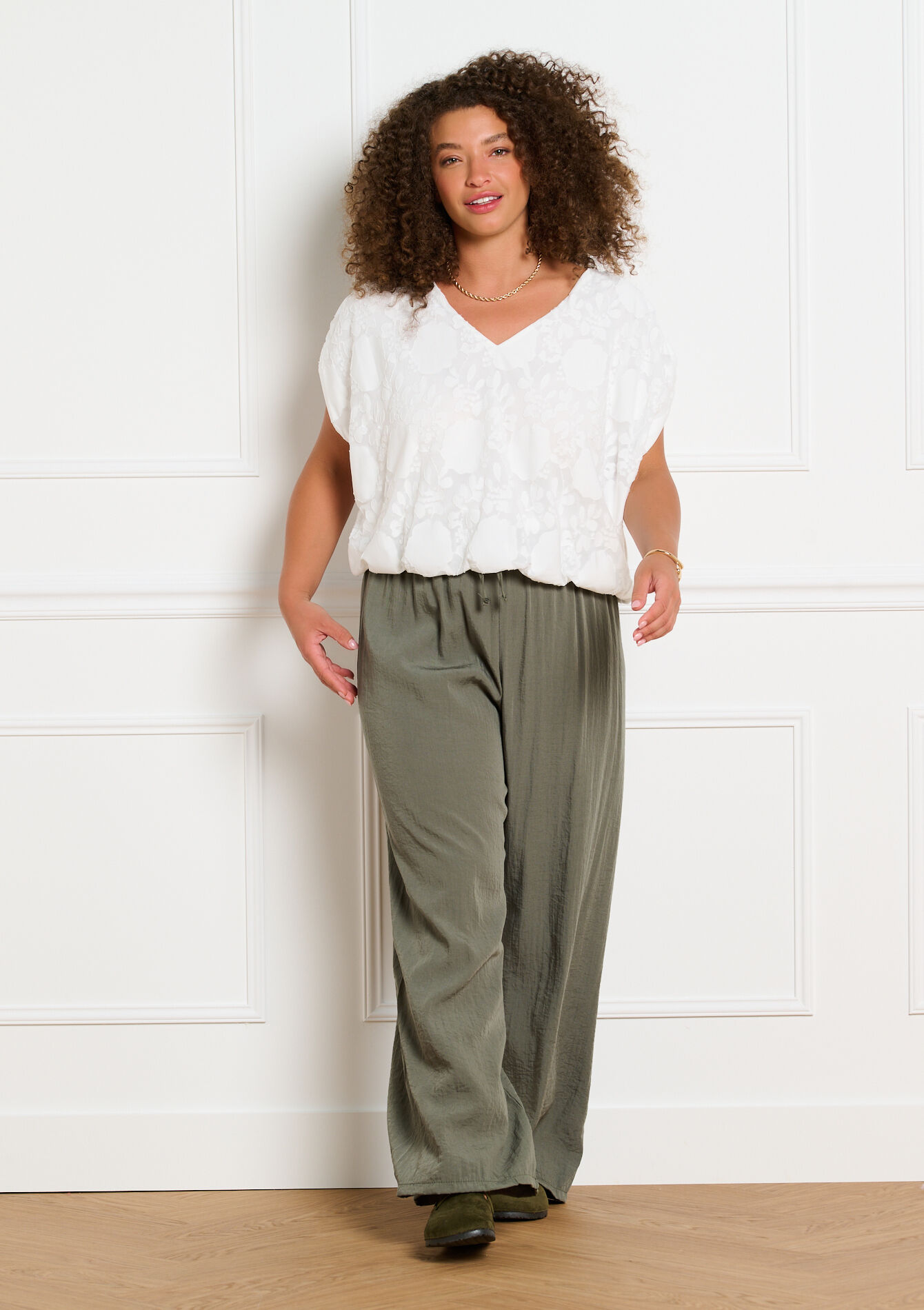 Pantalon fluide ample - KHAKI MED - 06601145_4327