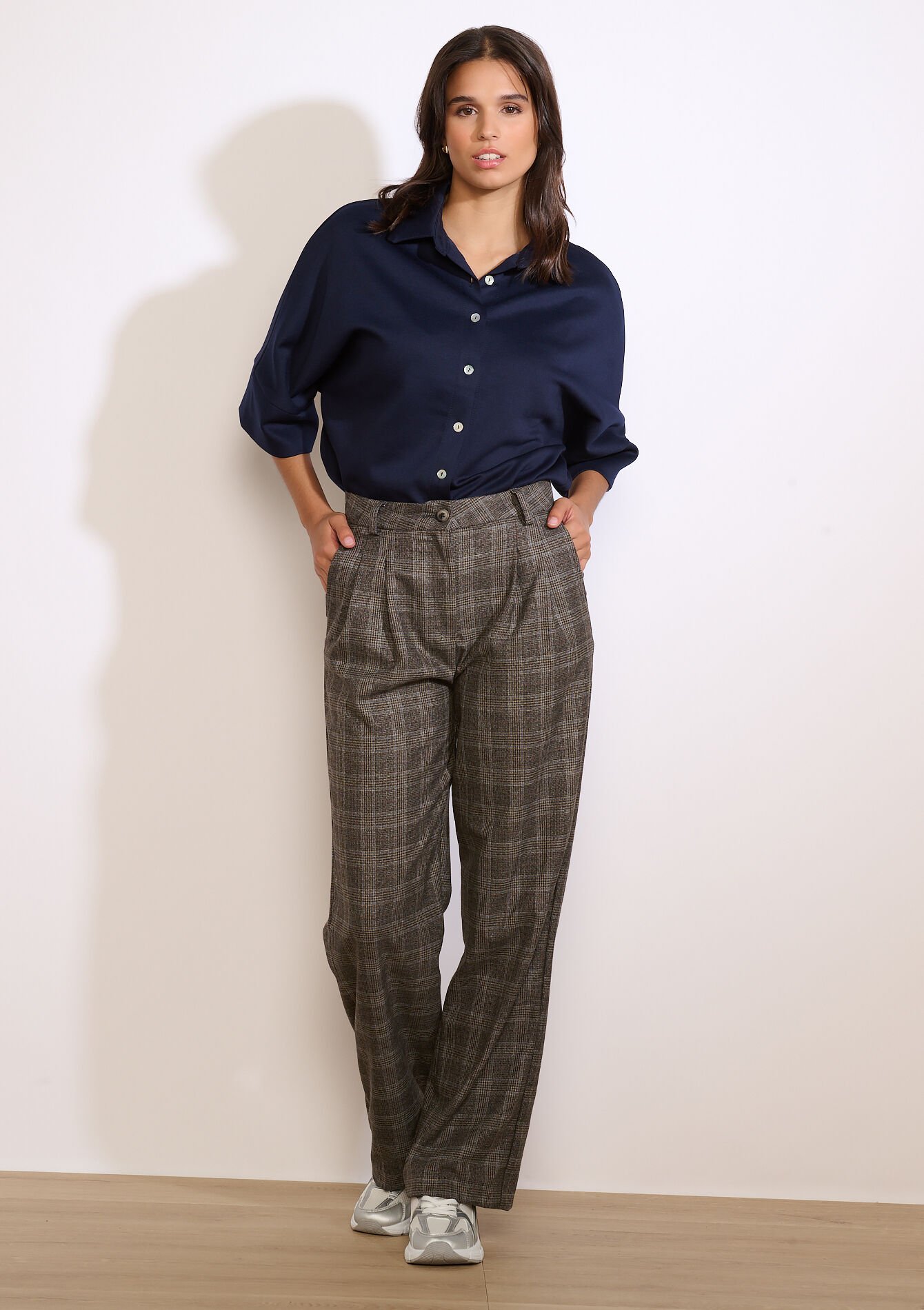 Geruite wijde broek, Geruite wijde broek, , back