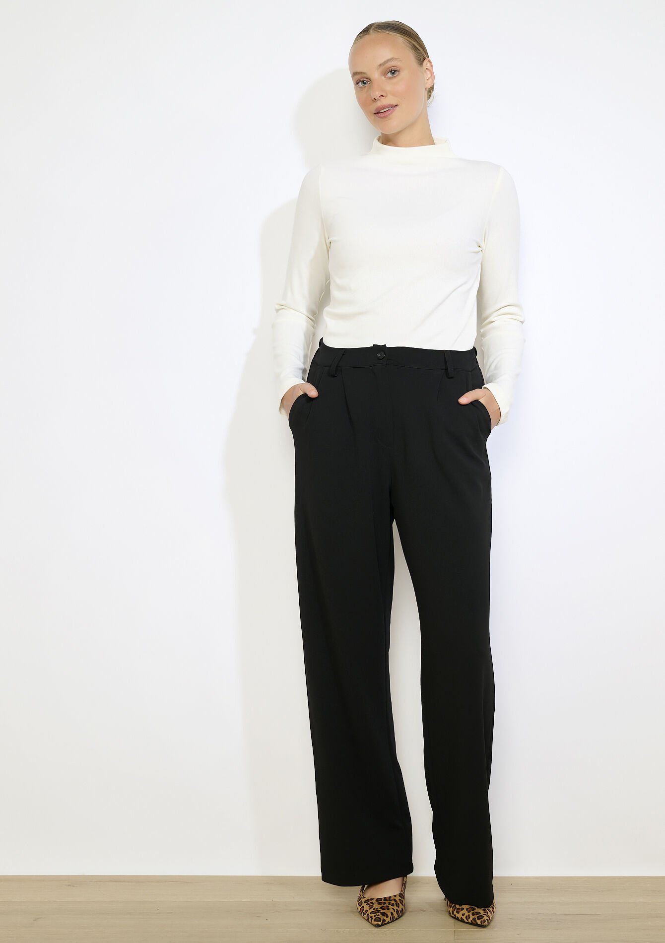 T-shirt lange mouwen met col, T-shirt lange mouwen met col - VANILLA WHITE - 02400351_1013