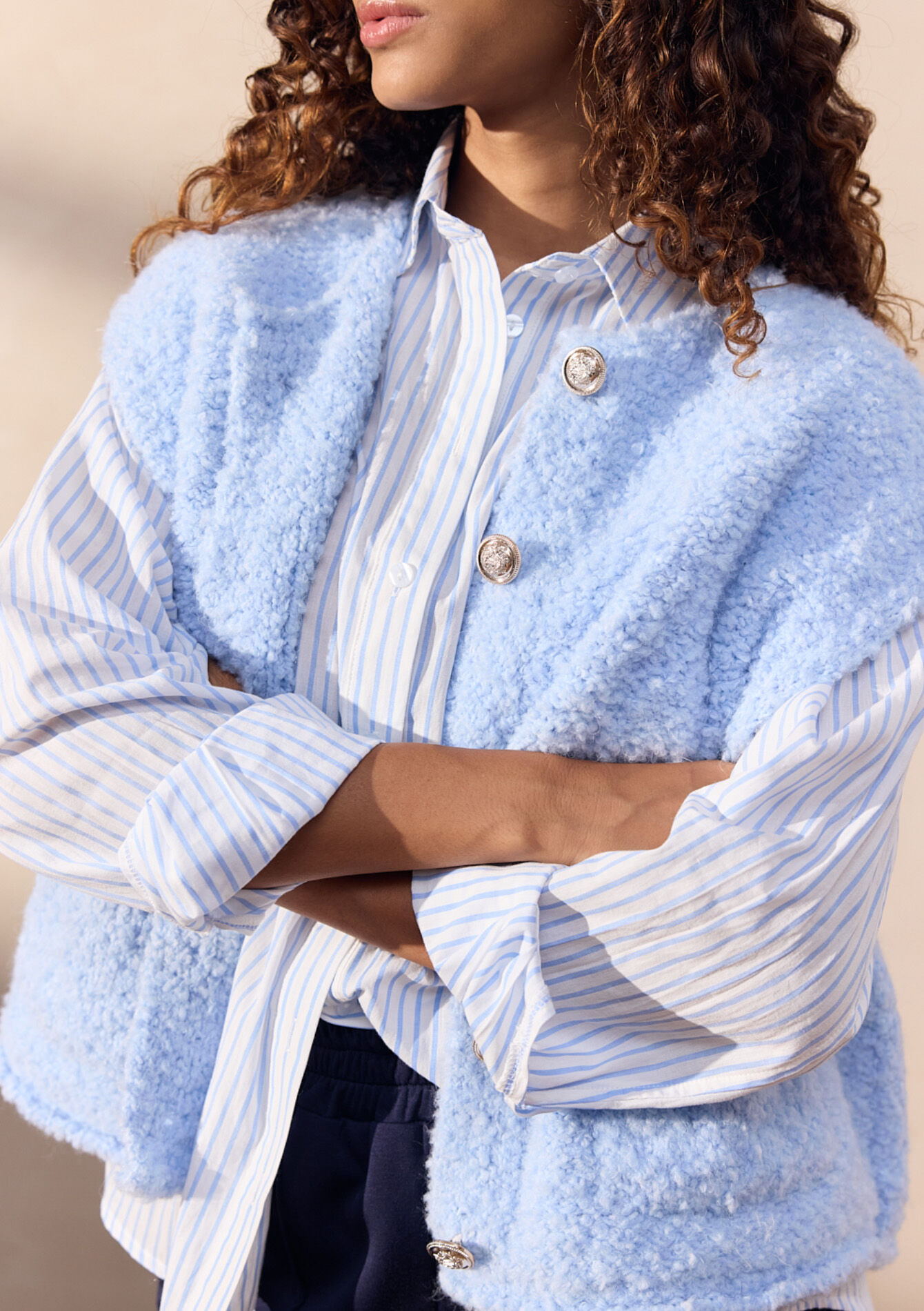 Mouwloze cardigan, Mouwloze cardigan - LIGHT BLUE - 04101268_1709
