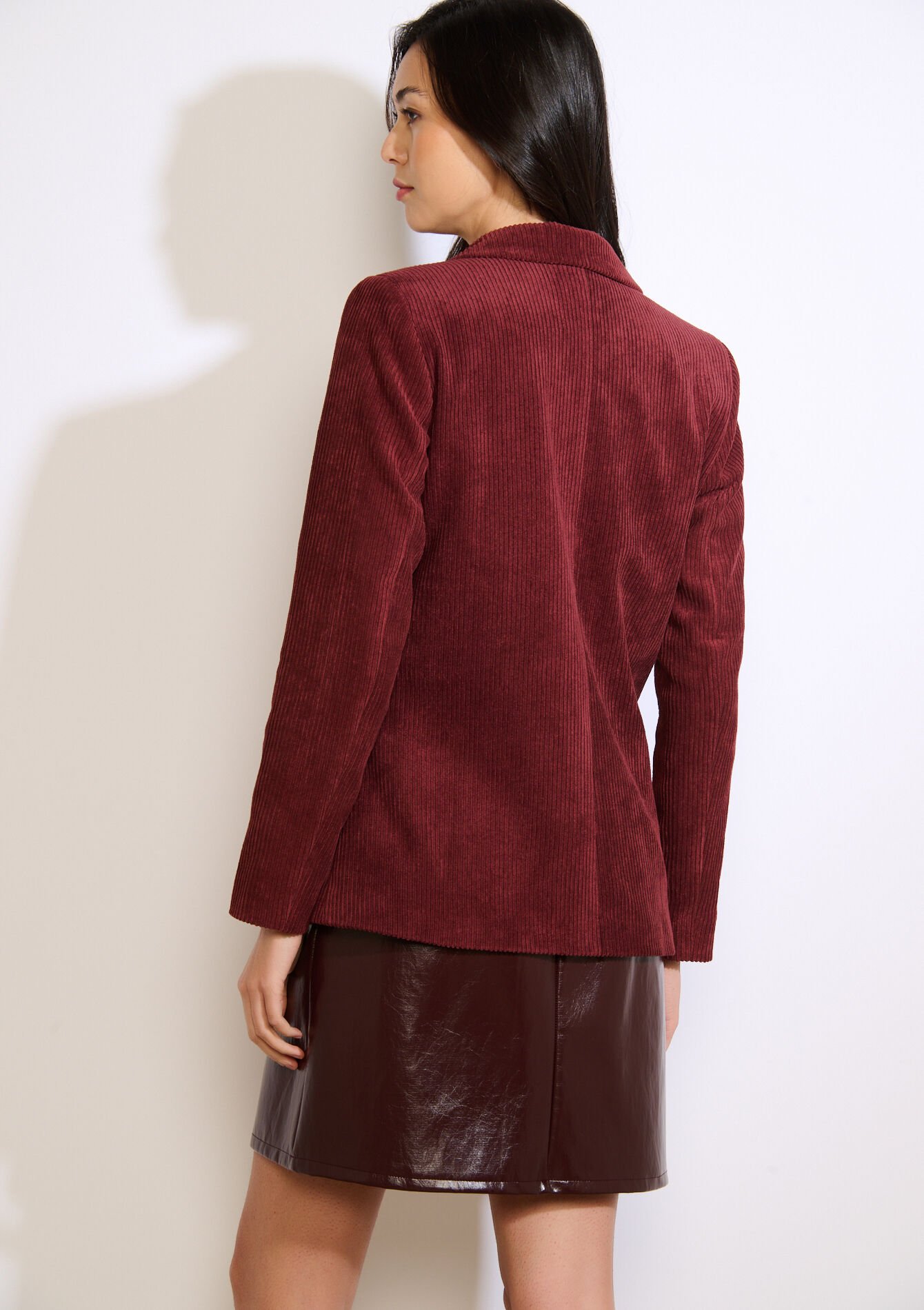 Getailleerde corduroy blazer - BORDEAUX WINE - 09101112_5514