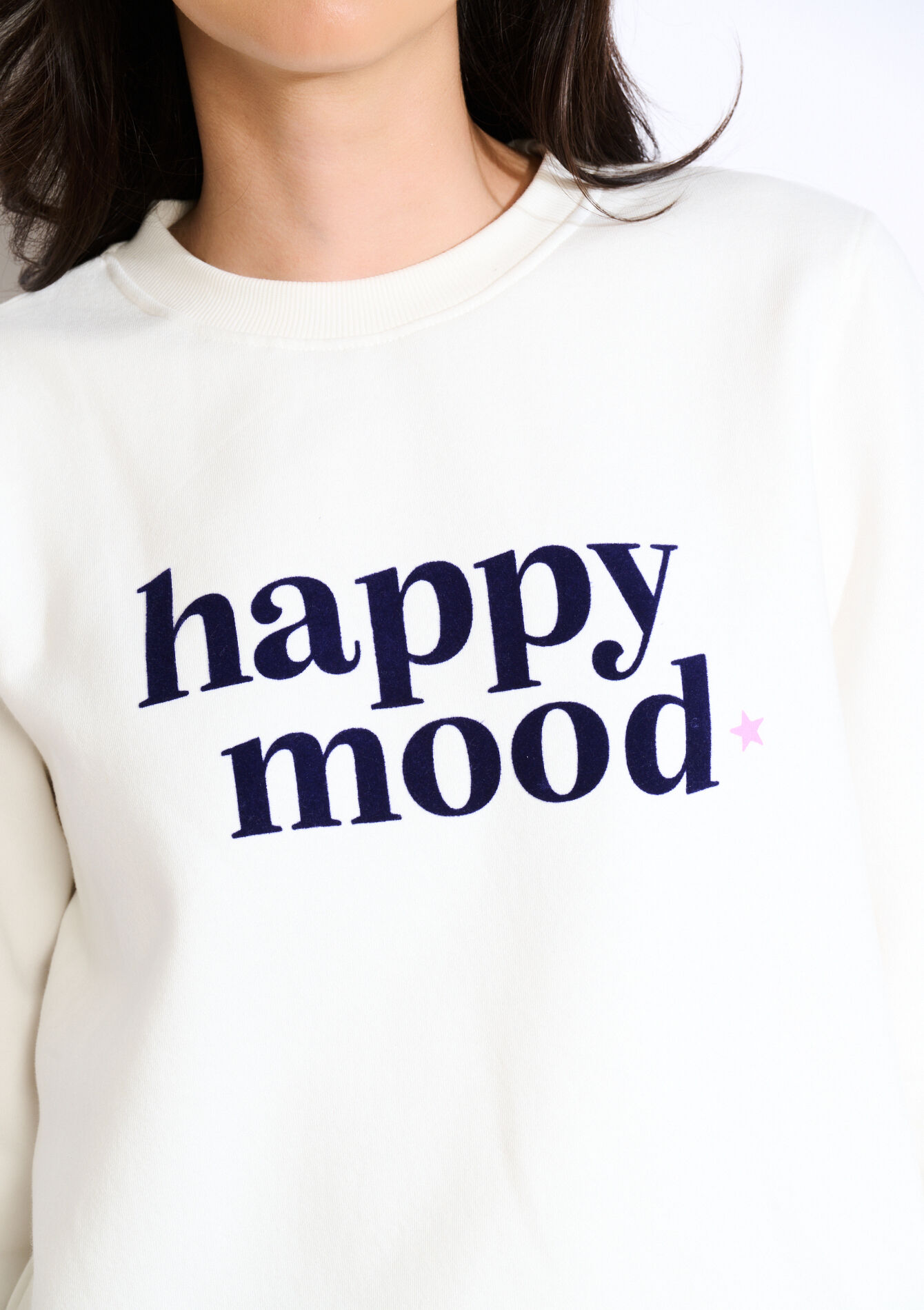 Sweater met positieve tekst - OFFWHITE - 03001763_1001