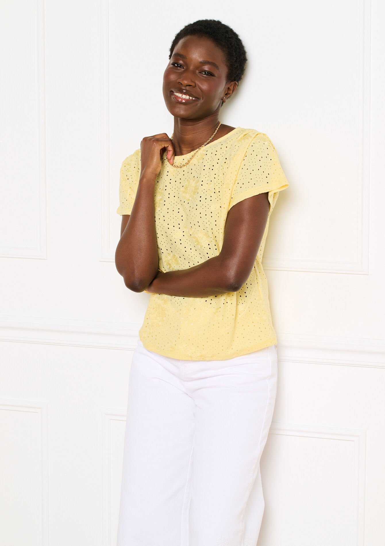 T-shirt met broderie, T-shirt met broderie, , back