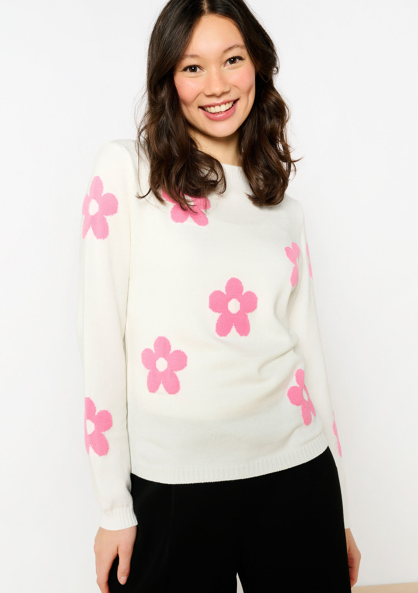 Trui met bloemen, Trui met bloemen - OFFWHITE - 04006860_1001