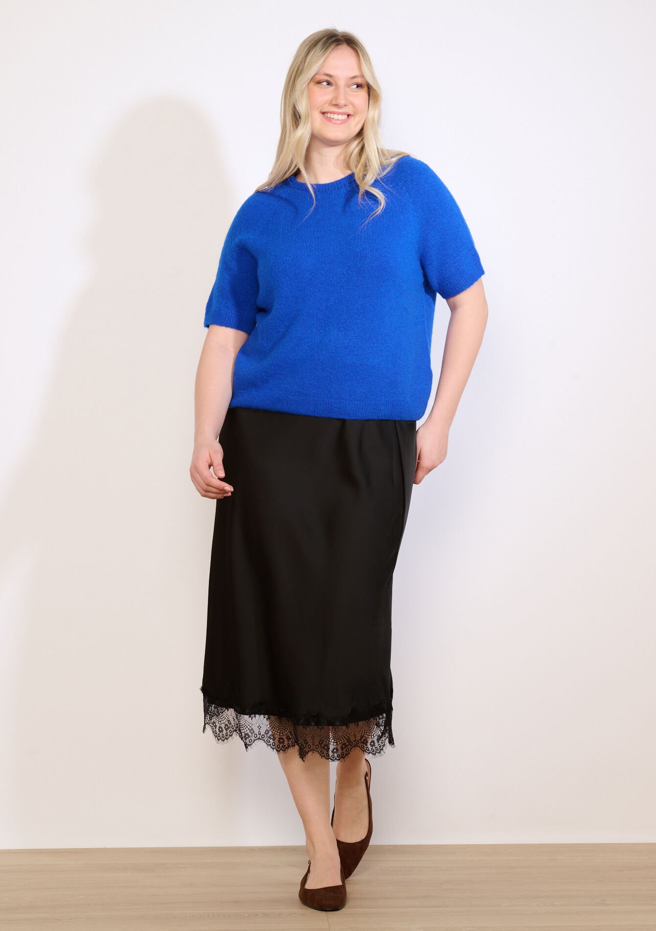 Jupe longue en satin - BLACK - 07101484_1119