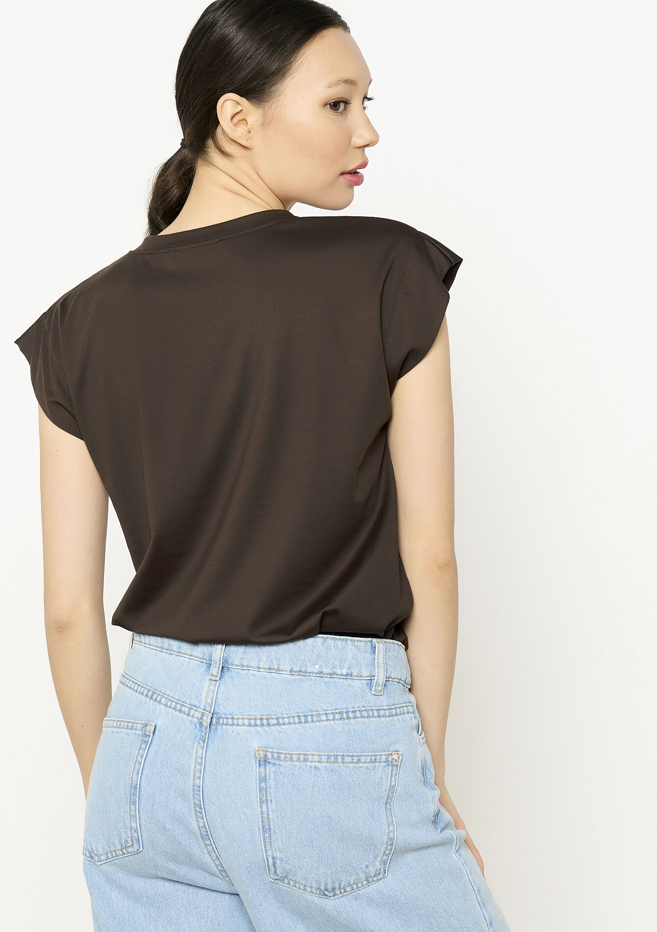 T-shirt met korte mouwen, T-shirt met korte mouwen - BROWN DARK CHOCOLATE - 02301715_3720