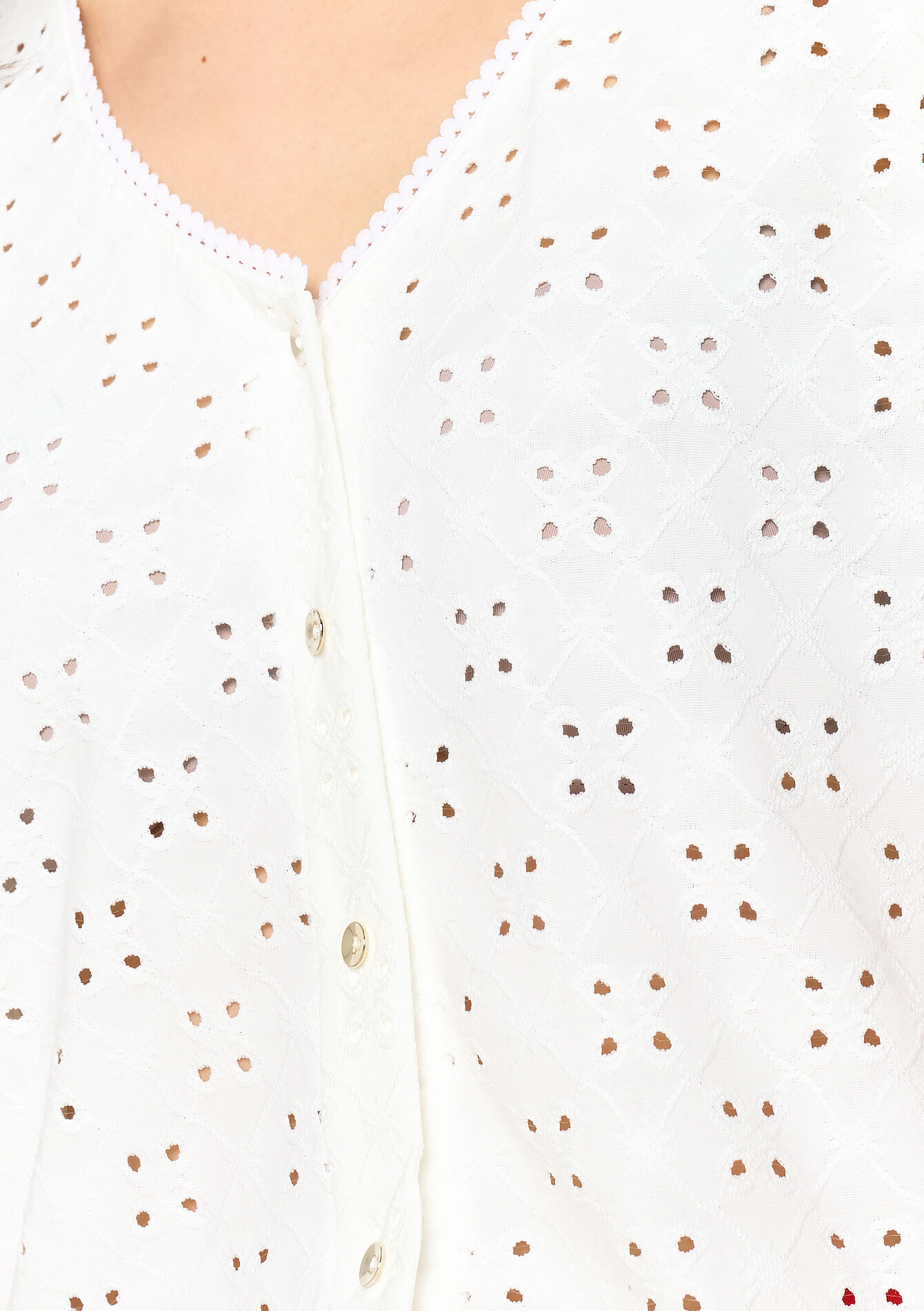 T-shirt with English embroidery, T-shirt with English embroidery - OPTICAL WHITE - 02301562_1019