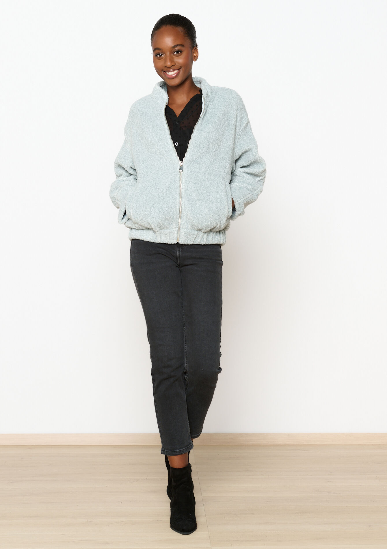 Bomberjas is teddy stof, Bomberjas is teddy stof - LT GREY - 23000694_2574