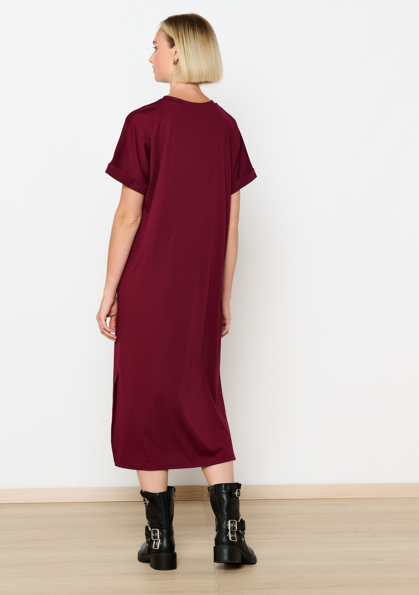 Maxi T-shirtjurk - BORDEAUX WINE - 08103825_5514
