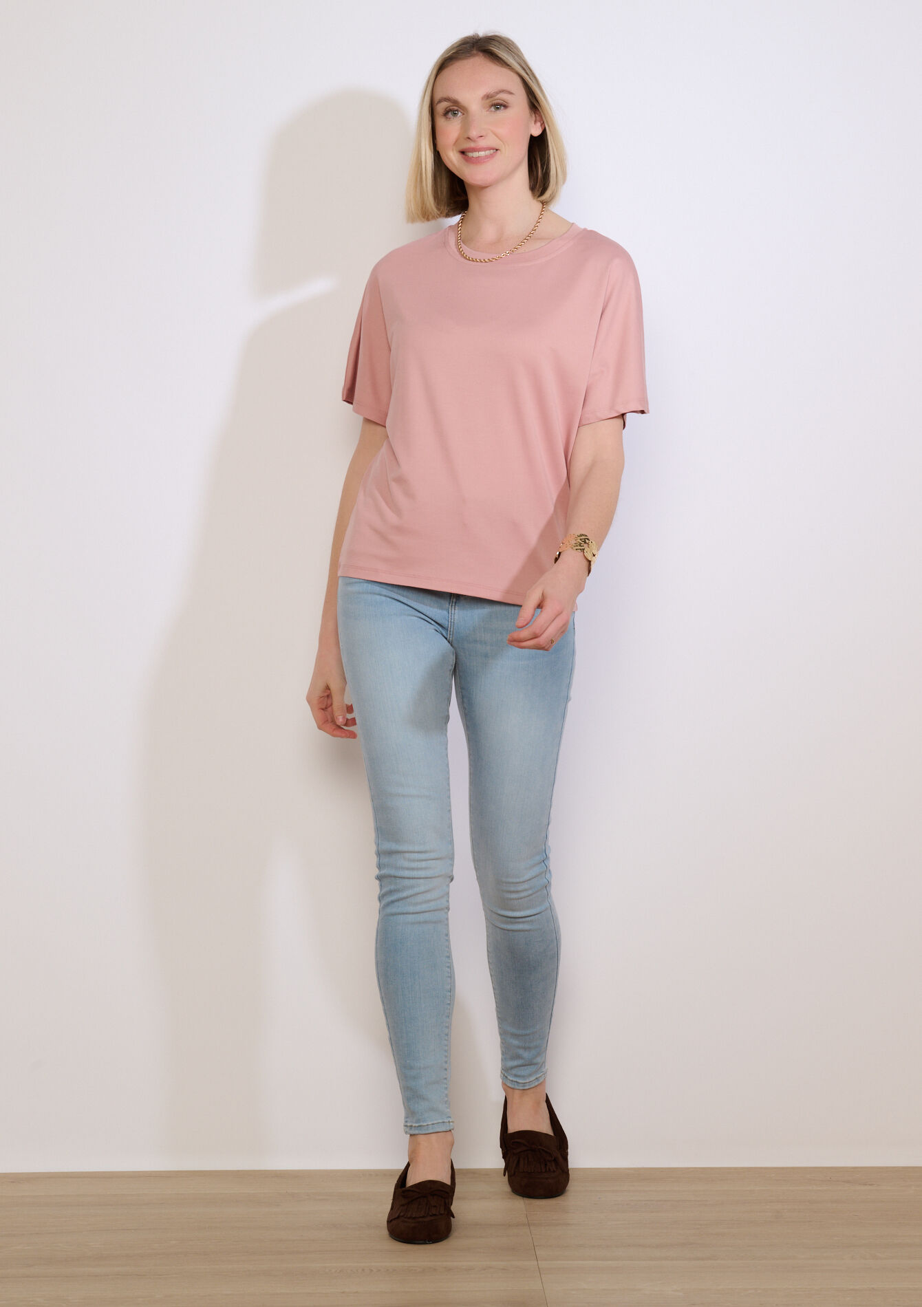 Losvallend T-shirt met korte mouw - NUDE LOTUS - 02301935_4118