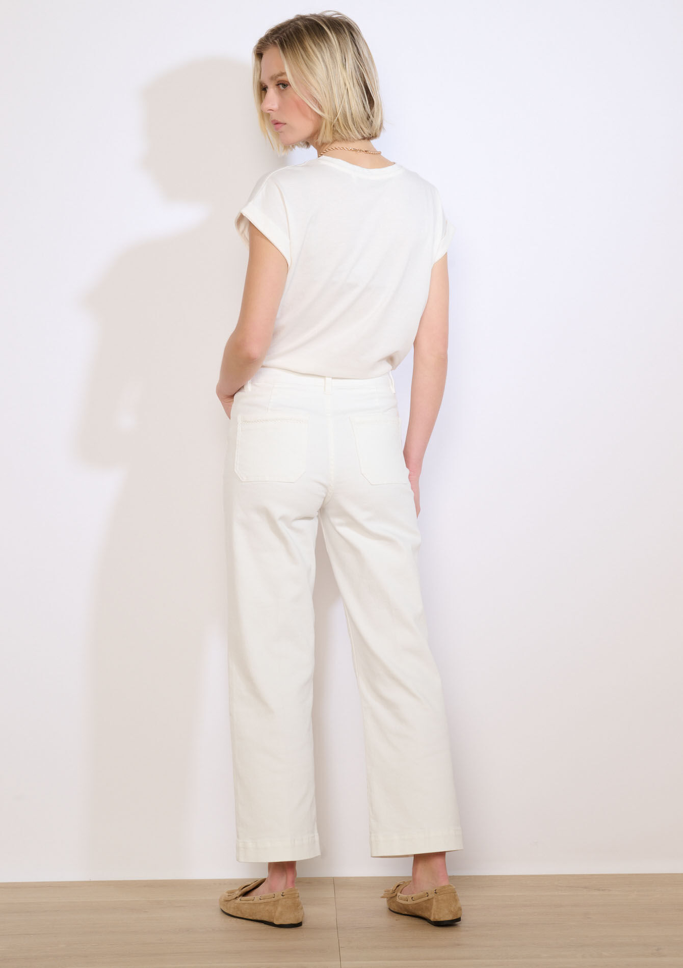 Wijde 7/8 broek met zakken - OPTICAL WHITE - 06004666_1019