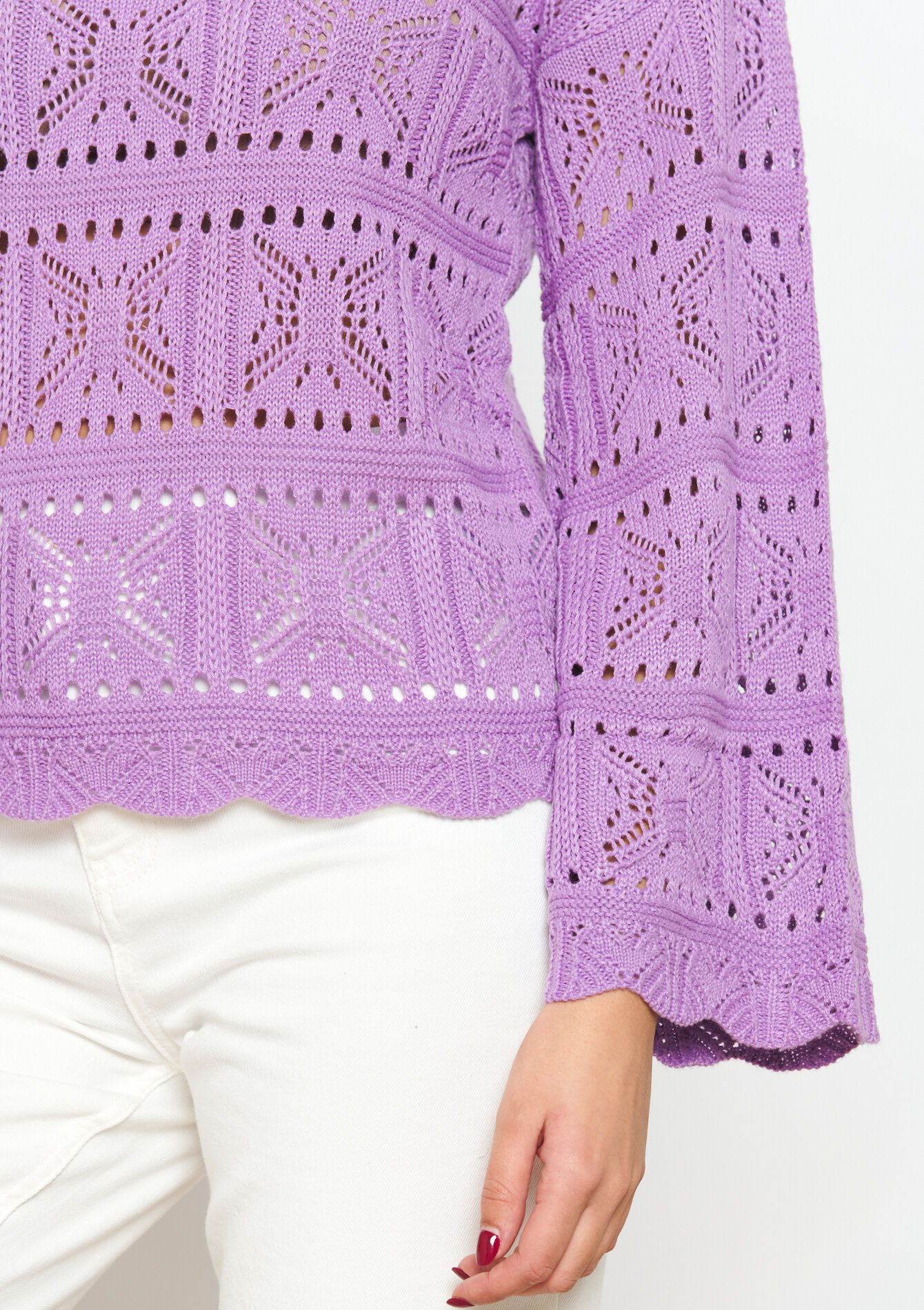 Trui in macramé-stijl, Trui in macramé-stijl - LILAC BRIGHT - 04006298_2578