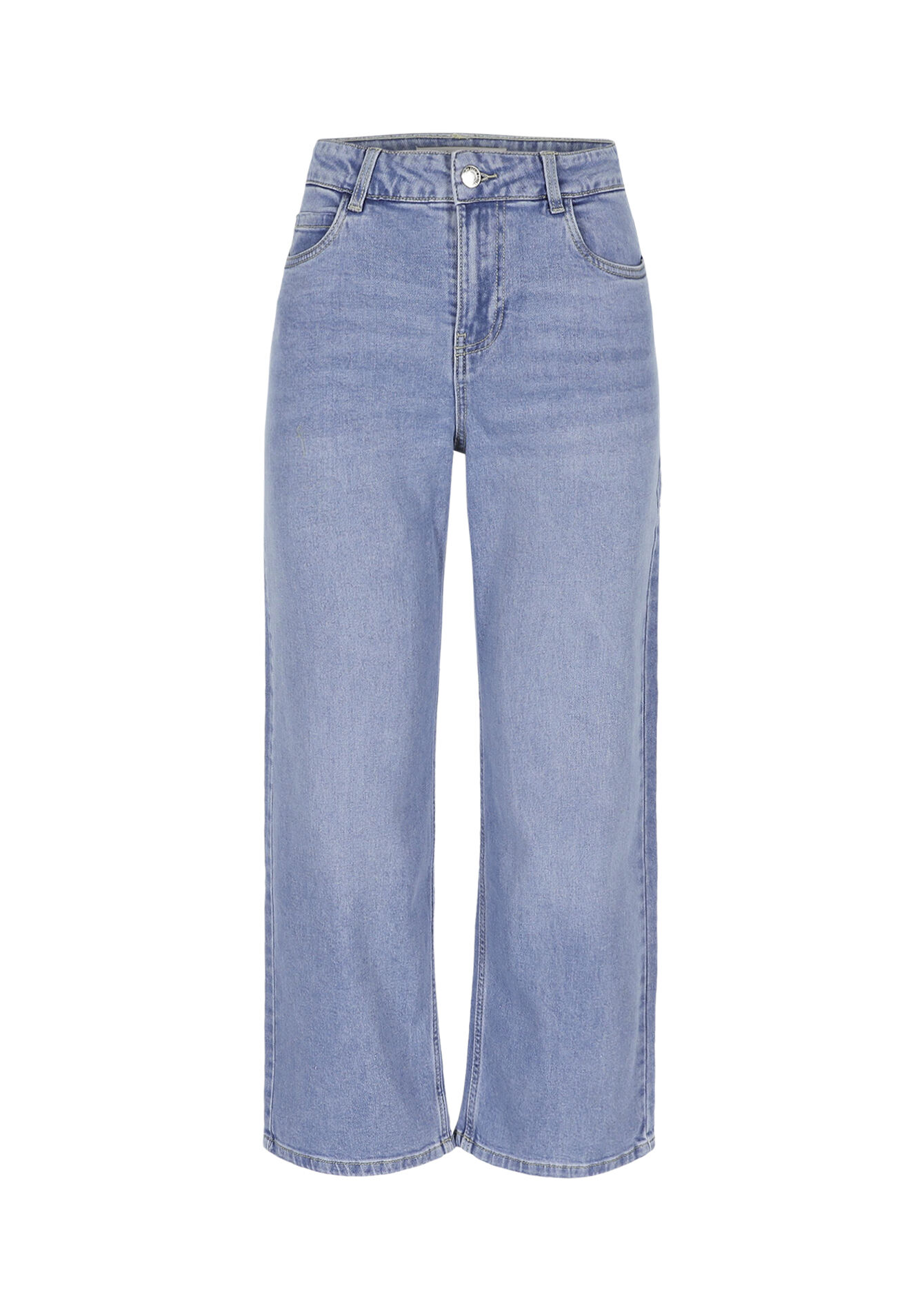 7/8 jeans met hoge taille - BLUE BLEACHED - 22000630_0502